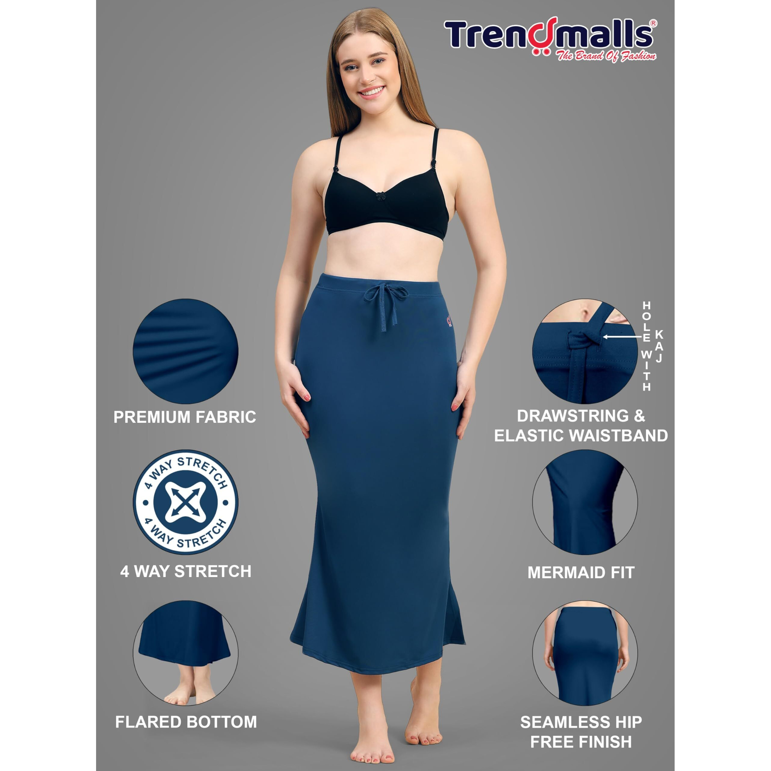 Trendmalls Women's Polyester Spandex Saree Shapewear Petticoat For Women, Cotton Blended,Petticoat,Skirts For Women,Shape Wear Dress For Saree Shaper