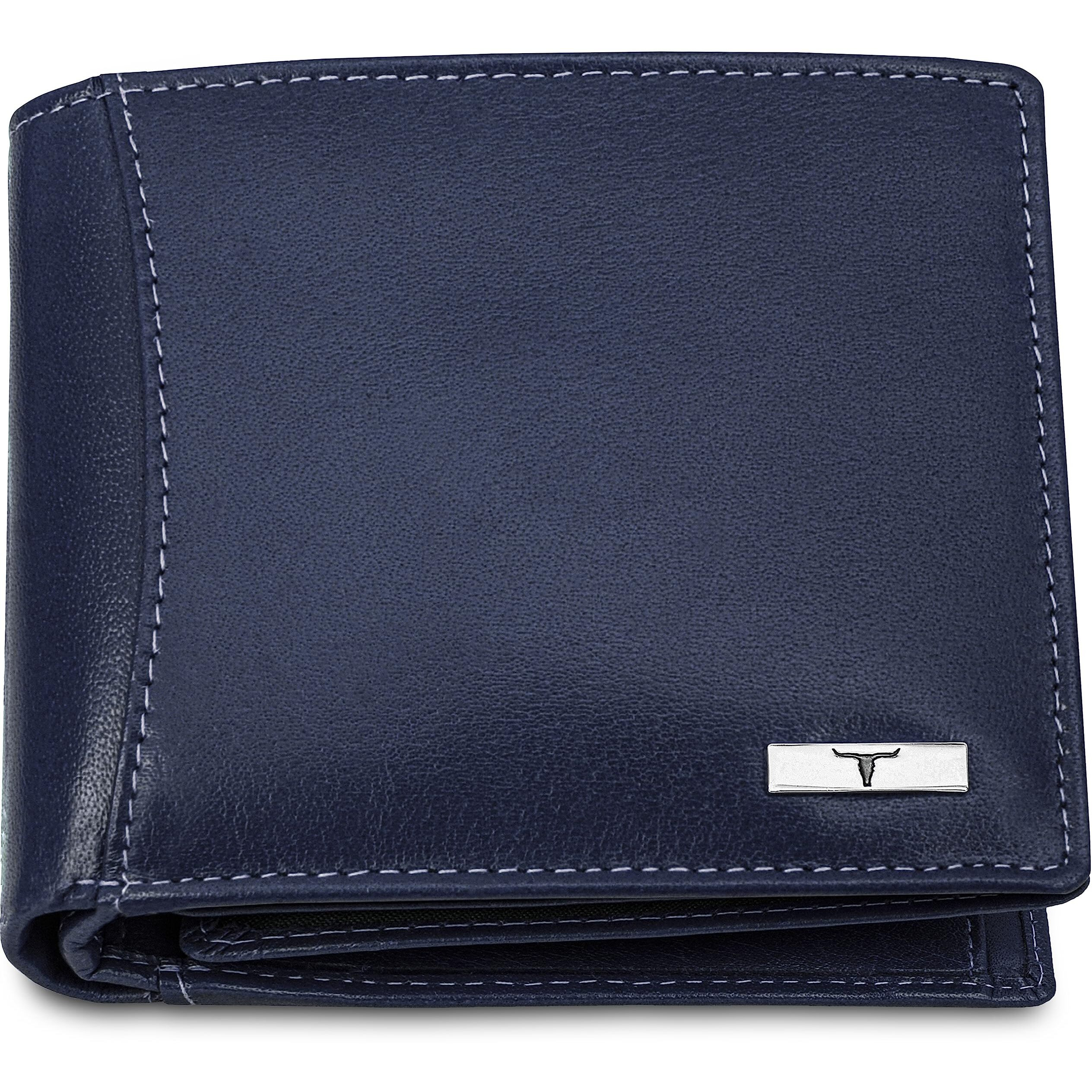 Urban Forest Oliver Aniline Blue Leather Wallet For Men