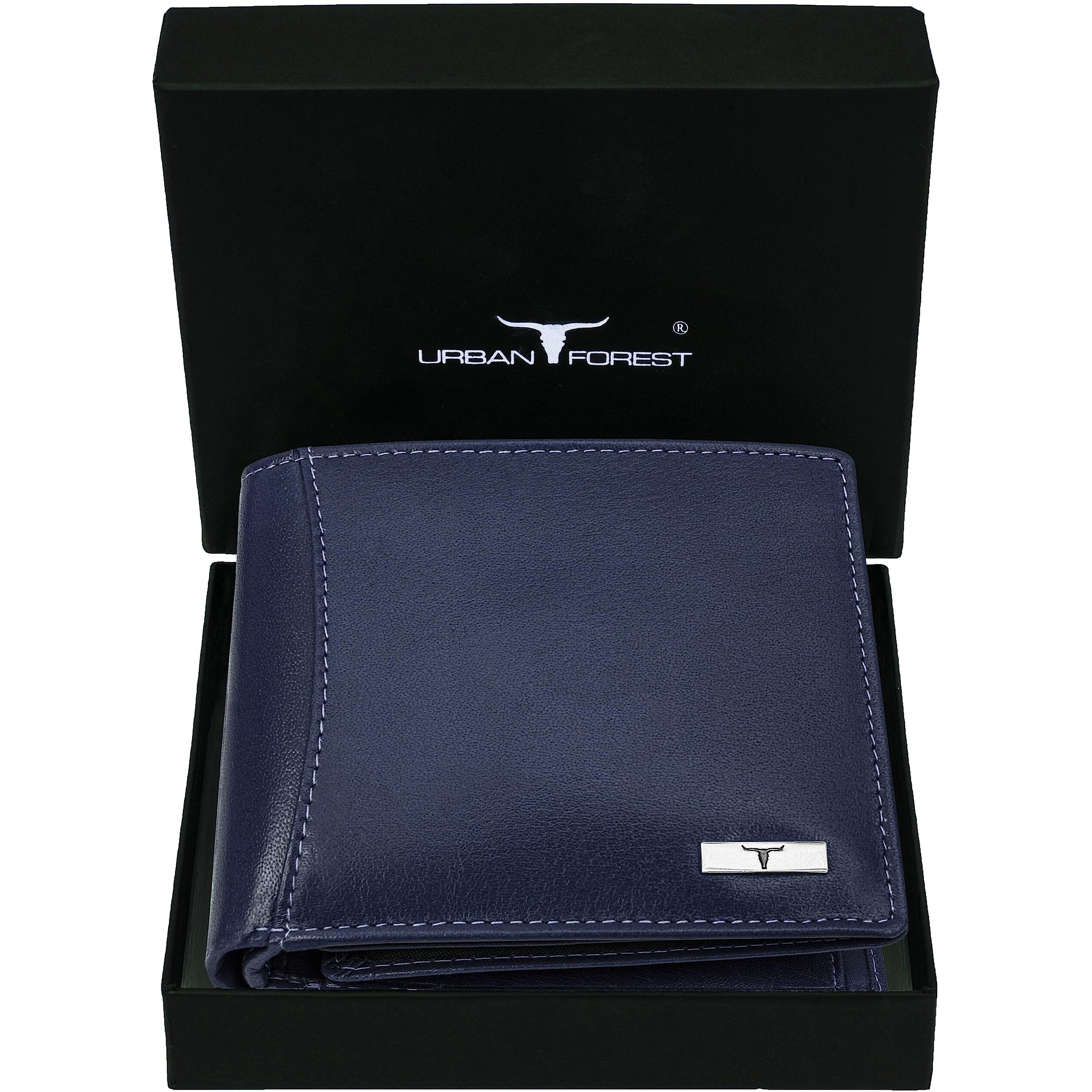 Urban Forest Oliver Aniline Blue Leather Wallet For Men