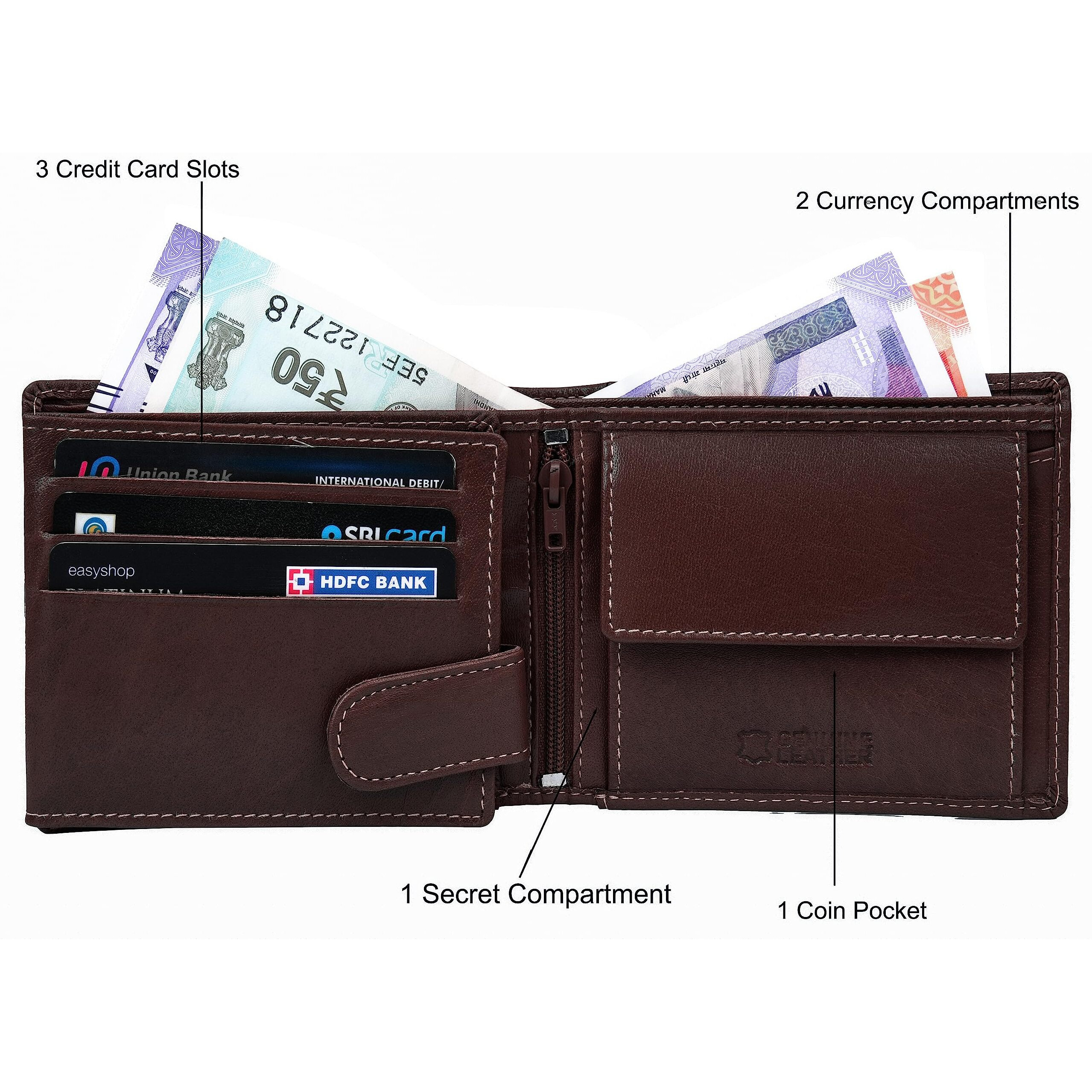 Urban Forest Oliver Aniline Brown Leather Wallet For Men