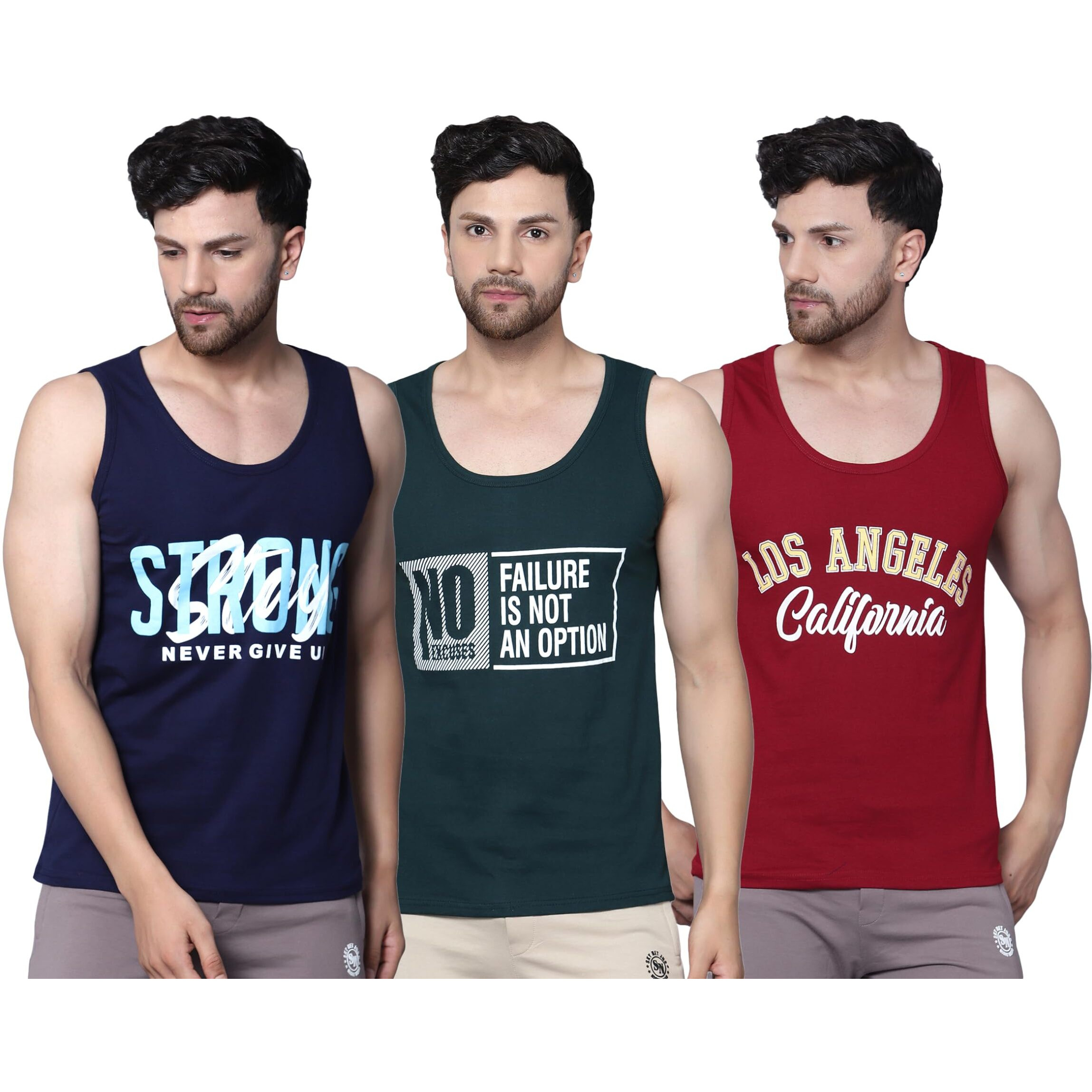 Teex Designer Men Vest Versatile Cotton Sando/Baniyan/Ganji For Boys - Perfect For Gym Workouts, Vacations, And Beaches (In, Alpha, 2Xl, Regular, Bottle Green, Maroon, Navy Blue)