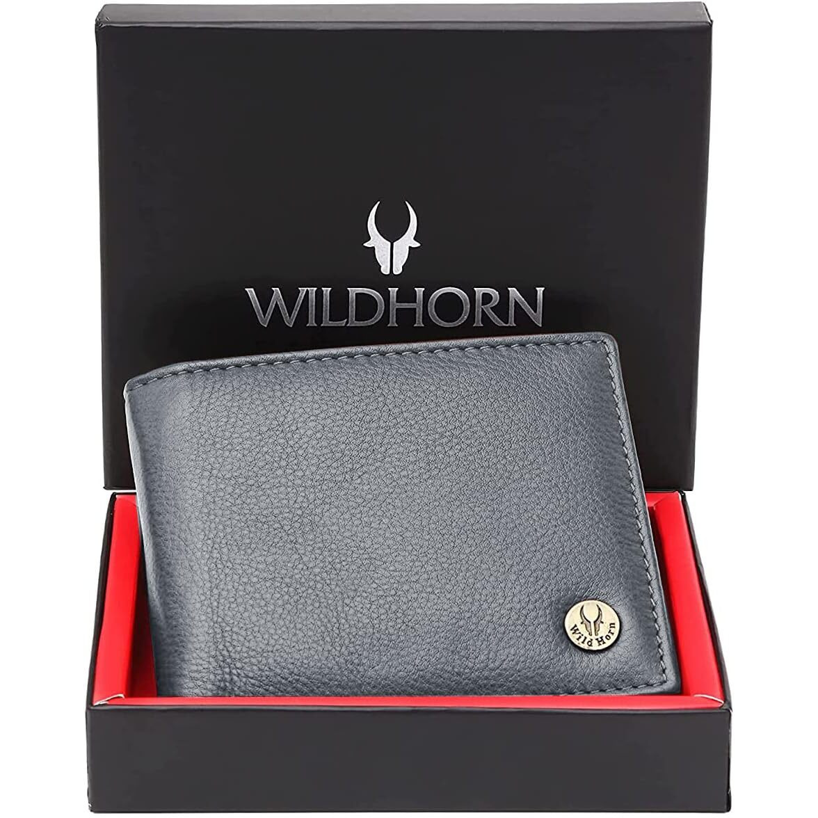 Wildhorn Rfid Protected Leather Wallet For Men, Grey