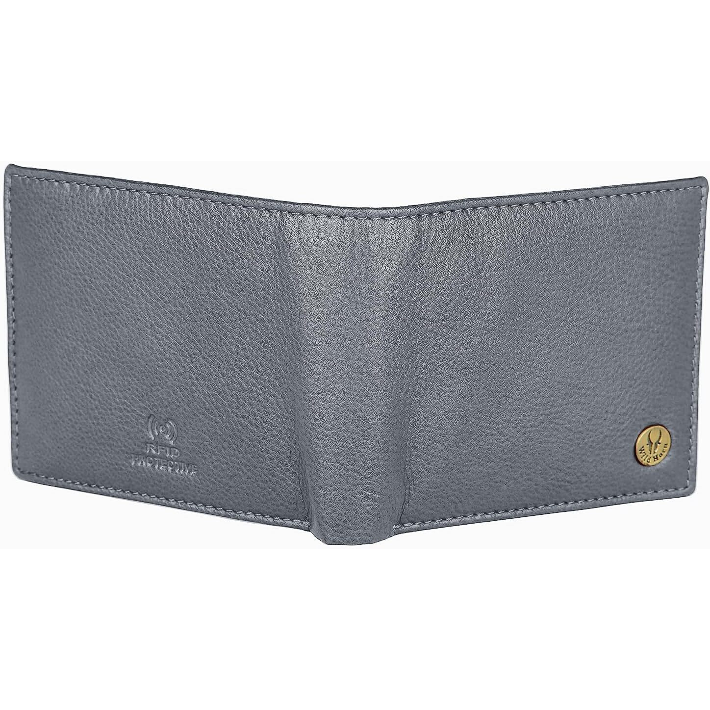 Wildhorn Rfid Protected Leather Wallet For Men, Grey