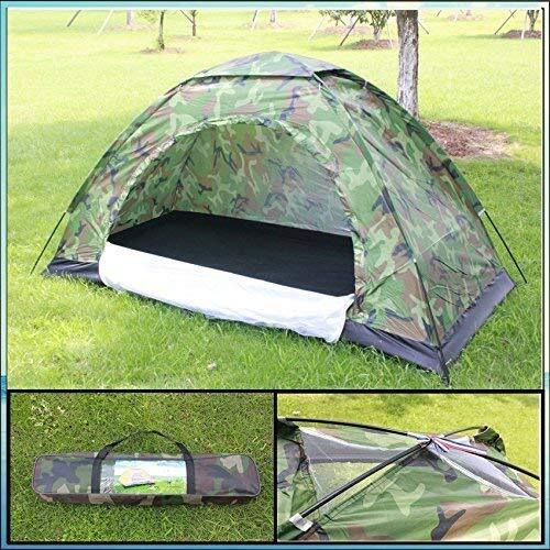 Niyam Polyester Portable Foldable Military Picnic Camping Waterproof 2/4 Person Dome Tent (Army Green) (2 Person)