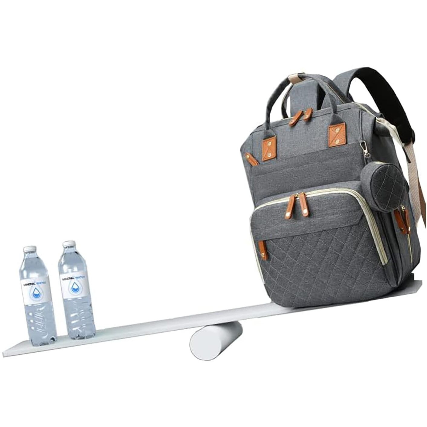 House Of Quirk Diaper Bag Maternity Backpack, Baby Girl Boy Diaper Bag For Dad Mom With 16 Pockets, Pad, Pacifier Case, Unisex Large Diaper Bag For Travel ((Grey))