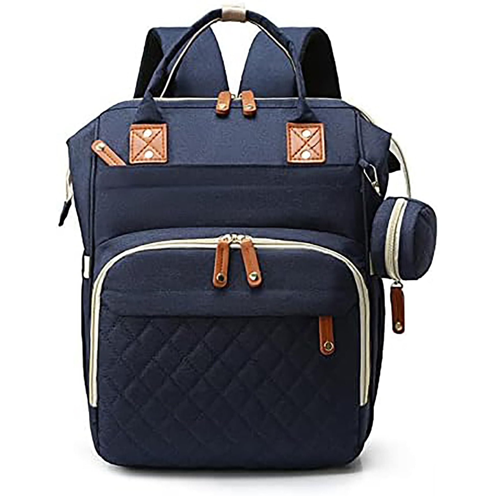 House Of Quirk Diaper Bag Maternity Backpack, Baby Girl Boy Diaper Bag For Dad Mom With 16 Pockets, Pad, Pacifier Case, Unisex Large Diaper Bag For Travel ((Dark Blue))