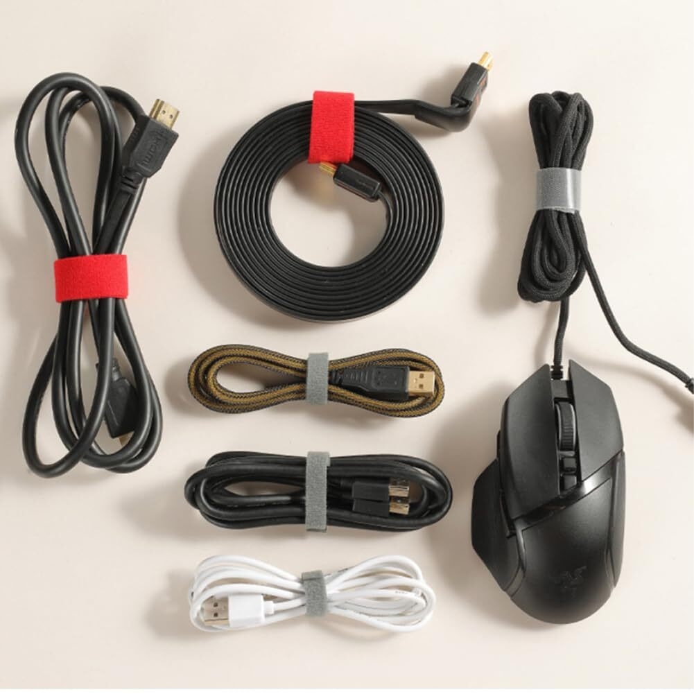 Bowiemall Ties Wire Straps 5Pcs Adjustable Cord Cable Organizer 1 Meter Data Strap Tie Cords For Home Office Desk Accessories