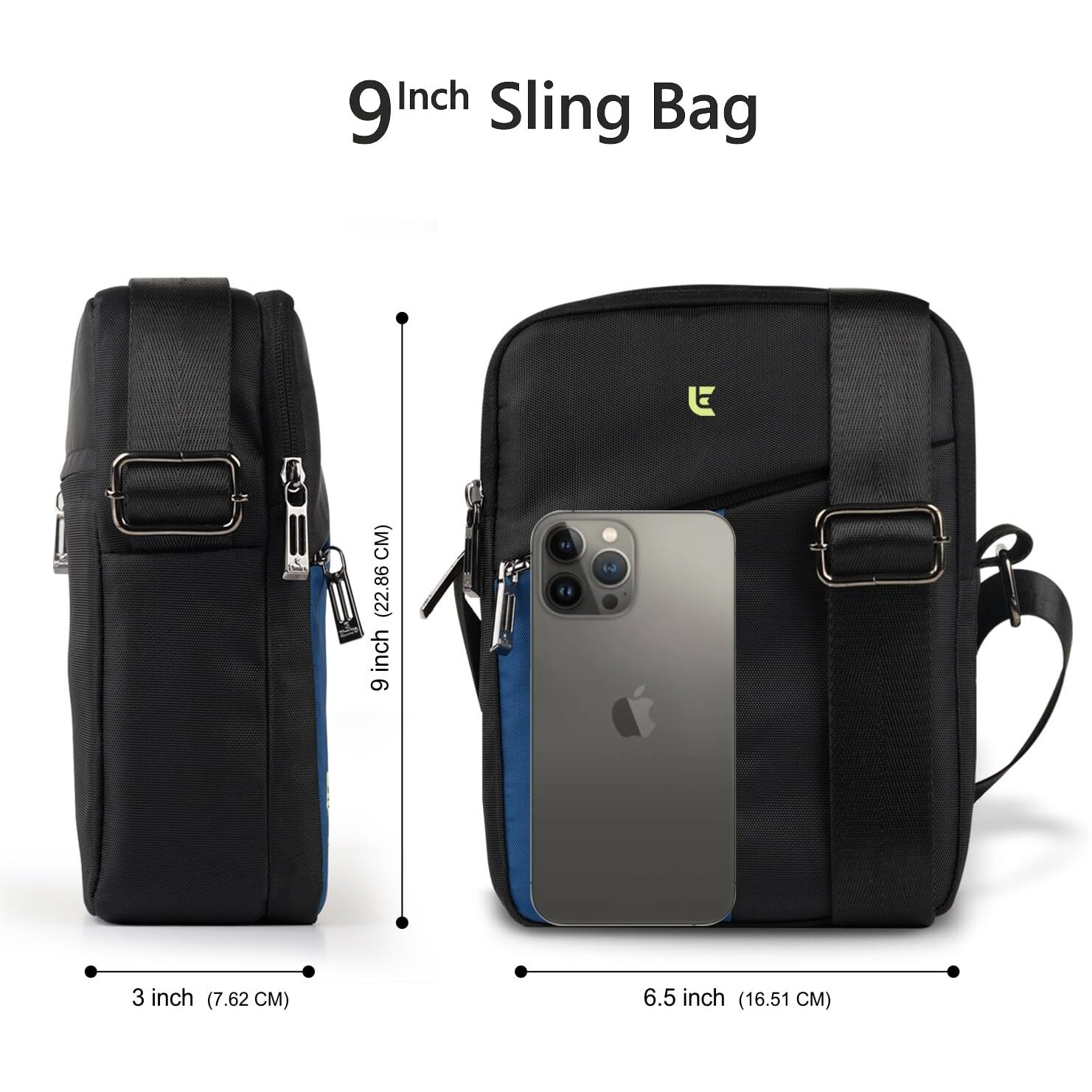 Elmira Sling Bag For Men & Women - Crossbody Side Bags, Shoulder Messenger For Travel & Daily Use, Fits Tablet, Passport, Cash & Ipad, Boys Small Size For Chest Or Hand Carry