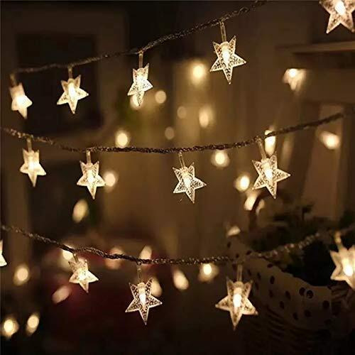Desidiya 16 Star String Lights For Indoor Outdoor Decoration (Small Star-3 Meter, Yellow)