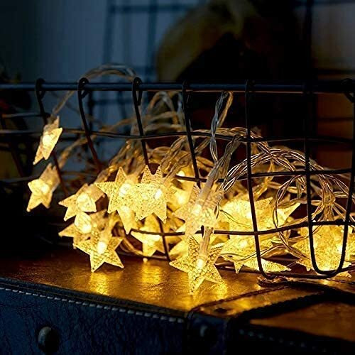 Desidiya 16 Star String Lights For Indoor Outdoor Decoration (Small Star-3 Meter, Yellow)