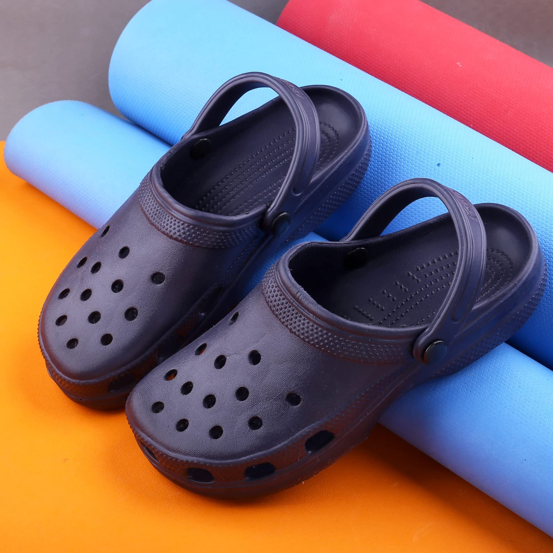 Kraasa Clogs For Women And Girls| Comfortable Lightweight Clogs For Women Navy Uk 8