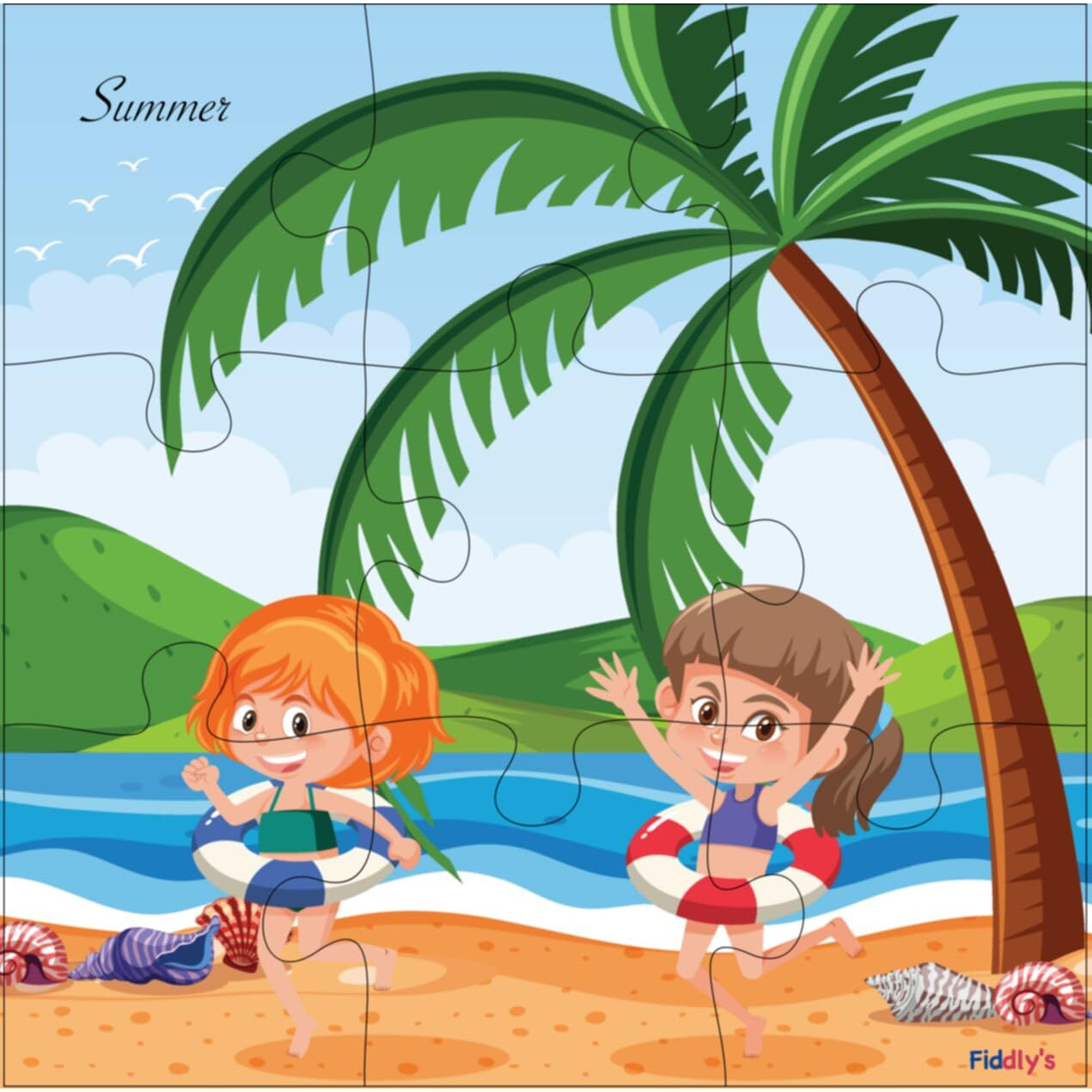 Fiddlys Wood Jigsaw Puzzles For Kids & Children -9 Pieces Age 3+ (Seasons Pack Of 4)