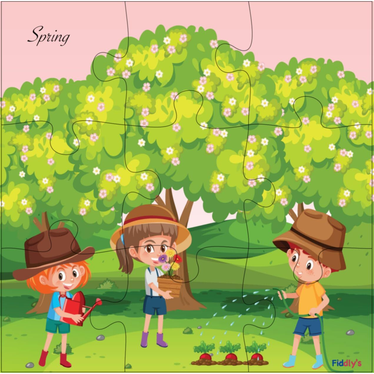 Fiddlys Wood Jigsaw Puzzles For Kids & Children -9 Pieces Age 3+ (Seasons Pack Of 4)