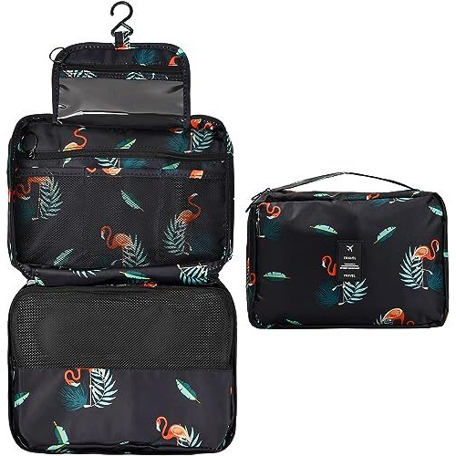 Petrice Toiletry Bag, Travel Kit, Toiletry Bag For Women, Travel Kit For Women, Travelling Bag For Women, Travel Essentials For Women, Accessories Organizer For Women Black 25X10X18 Cm