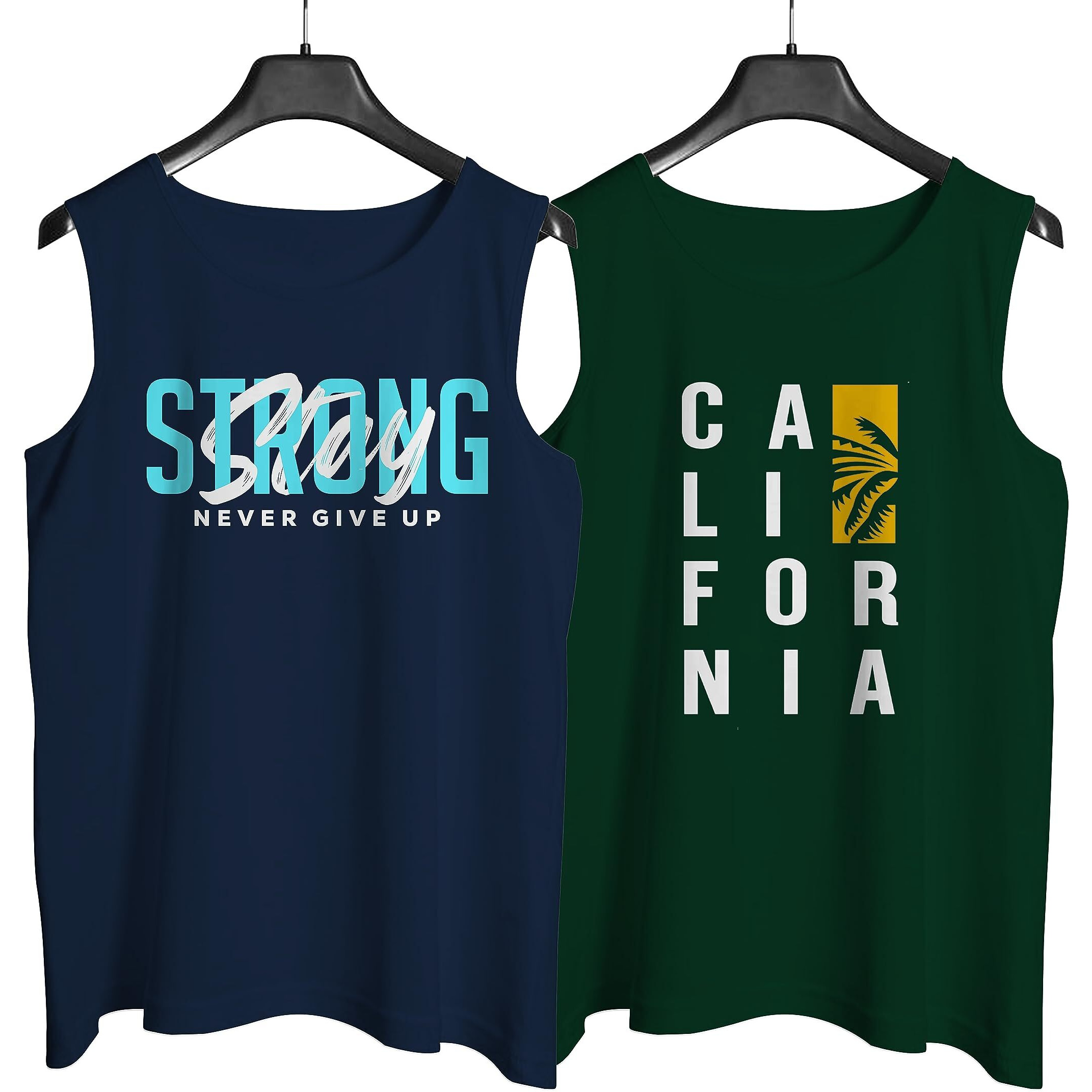 Designer Men Vest Versatile Cotton Sando/Baniyan/Ganji For Boys - Perfect For Gym Workouts, Vacations, And Beaches (In, Alpha, M, Regular, California Bottle Green, Navy Blue)