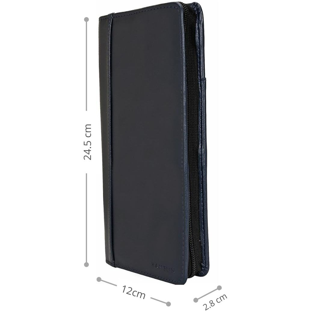 Hamelin Unisex Passport Holder With Rfid Blocking Technology | Vegan Leather Travel Document Organiser | Passport Wallet With 4 Passport Slots,8 Card Holder Slots | Passport Cover For Men -Blue