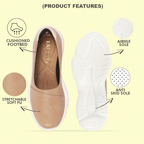 Fausto Fst Fjdwc-7001 Beige-39 Women's Beige Outdoor Fashion Stitched Slip On Shoes (6 Uk)