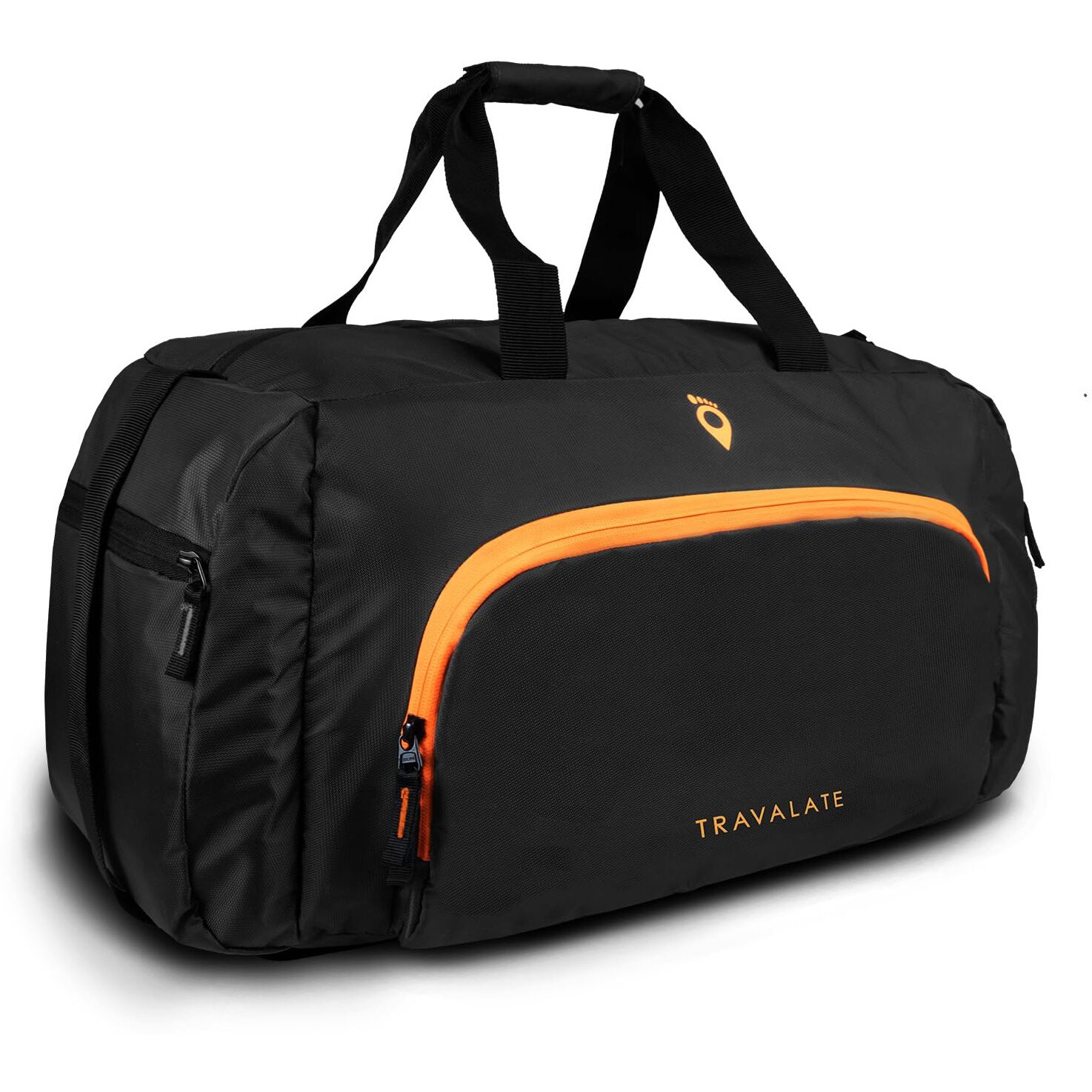 Travalate Travel Duffle Luggage Bag Organizer | Multi Pocket Ultra-Light| Polyester 45 Litre | Men And Women | 22 X 12 X 11 Inch (Black)