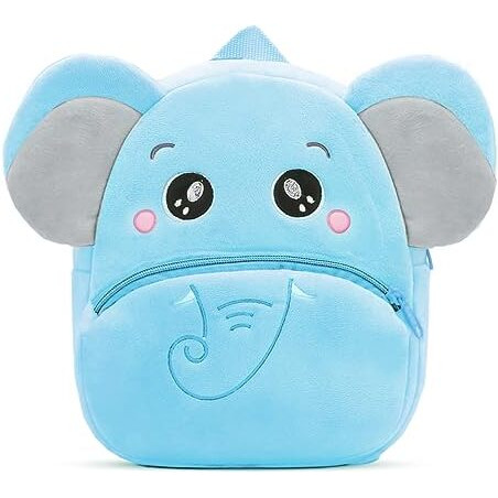 Frantic Kids Soft Animal Cartoon Travelling School Bag Soft Plush Backpacks Boys Girls Baby For 2 To 5 Years Baby/Boys/Girls Nursery, Preschool, Picnic (Skyelephant)