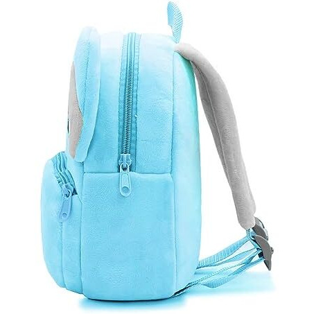 Frantic Kids Soft Animal Cartoon Travelling School Bag Soft Plush Backpacks Boys Girls Baby For 2 To 5 Years Baby/Boys/Girls Nursery, Preschool, Picnic (Skyelephant)