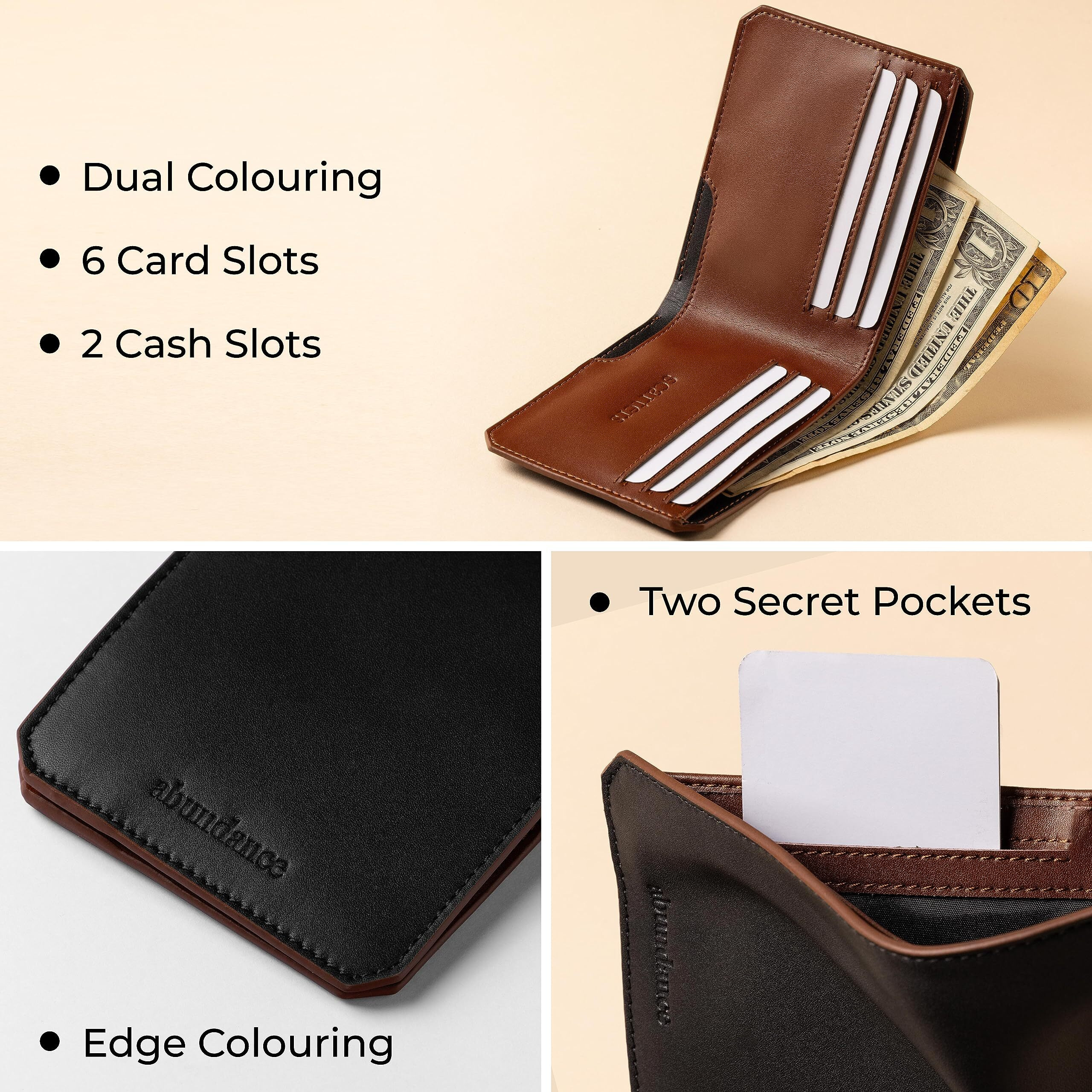 Scarters Faux Leather Abundance Wallet For Men | Rfid Protected | Mindful Microfibre | 6 Card Slots & 2 Hidden Pockets | 15 Month Warranty (Black)