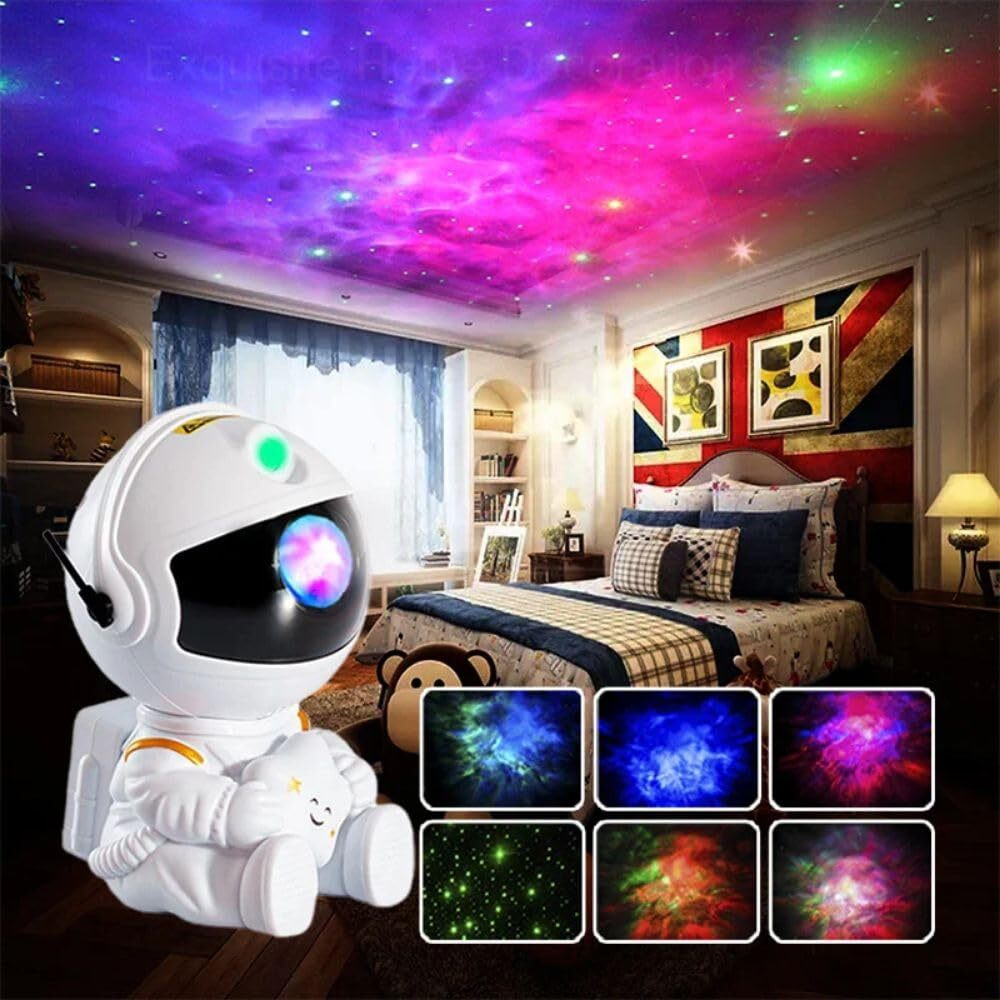 Desidiya Star Projector Galaxy Projector Remote Control-360 Adjustable Timer Kids Sitted Astronaut Nebula Night Light,Gaming Room,Home & Party Corded Electric - Polycarbonate,Led,Multicolor