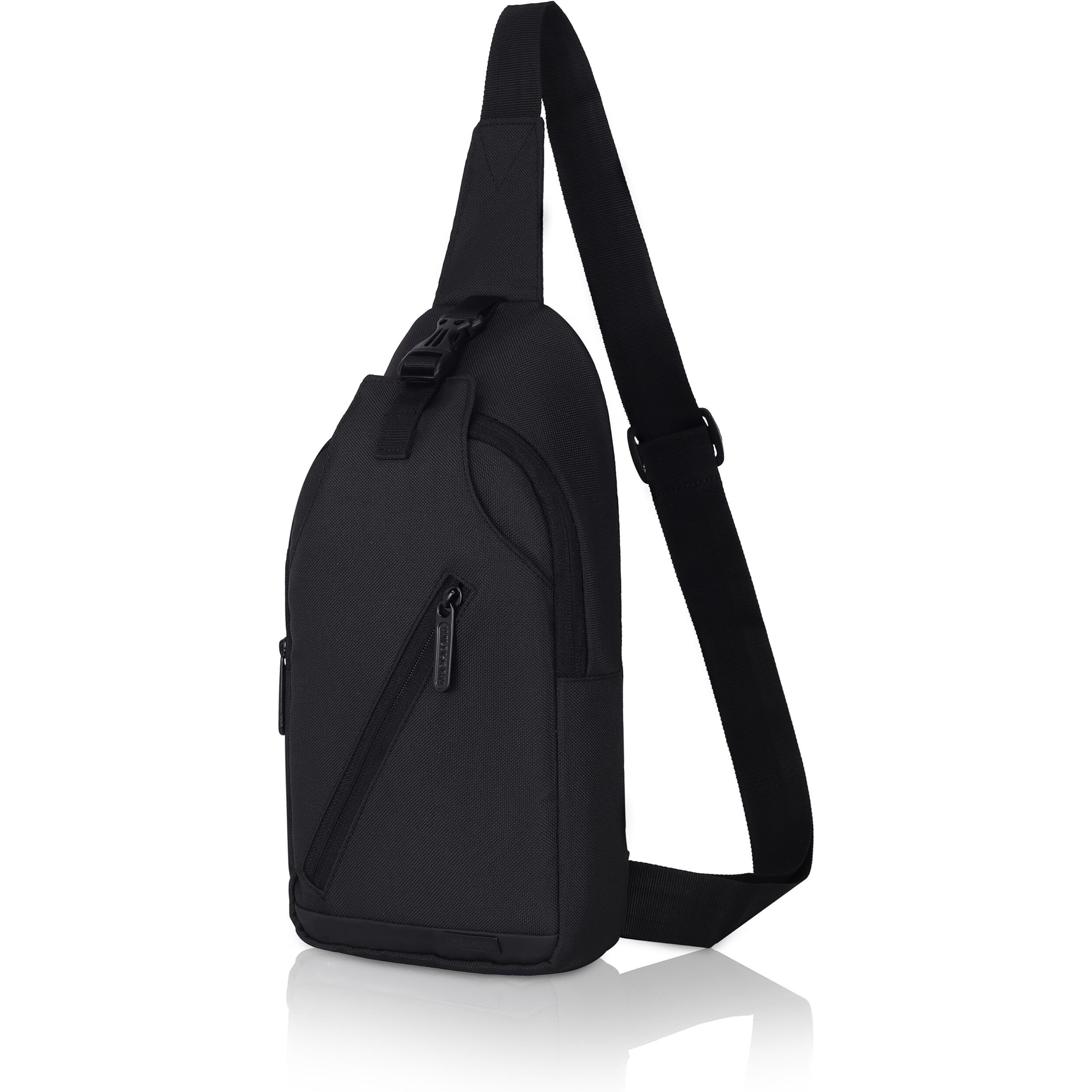 Wildhorn Sling Crossbody Bag For Men, Stylish Chest Shoulder Bag For Men & Women, Adjustable Strap For Commuting Travel Outdoor Activities (Black)