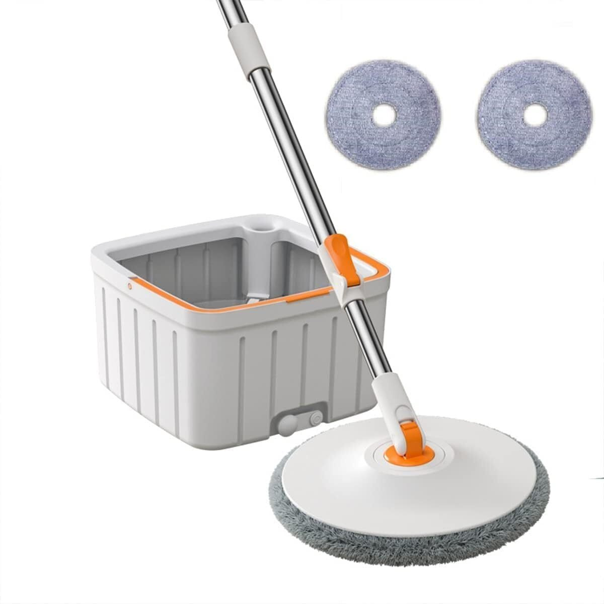 Fashionharbour Wet And Dry Mop With Bucket For Floor Cleaning 360 Rotating Square Mop-Head For Hardwood Tile Marble Floors 2 Replaceable Mop Pads With Self Separation Dirty