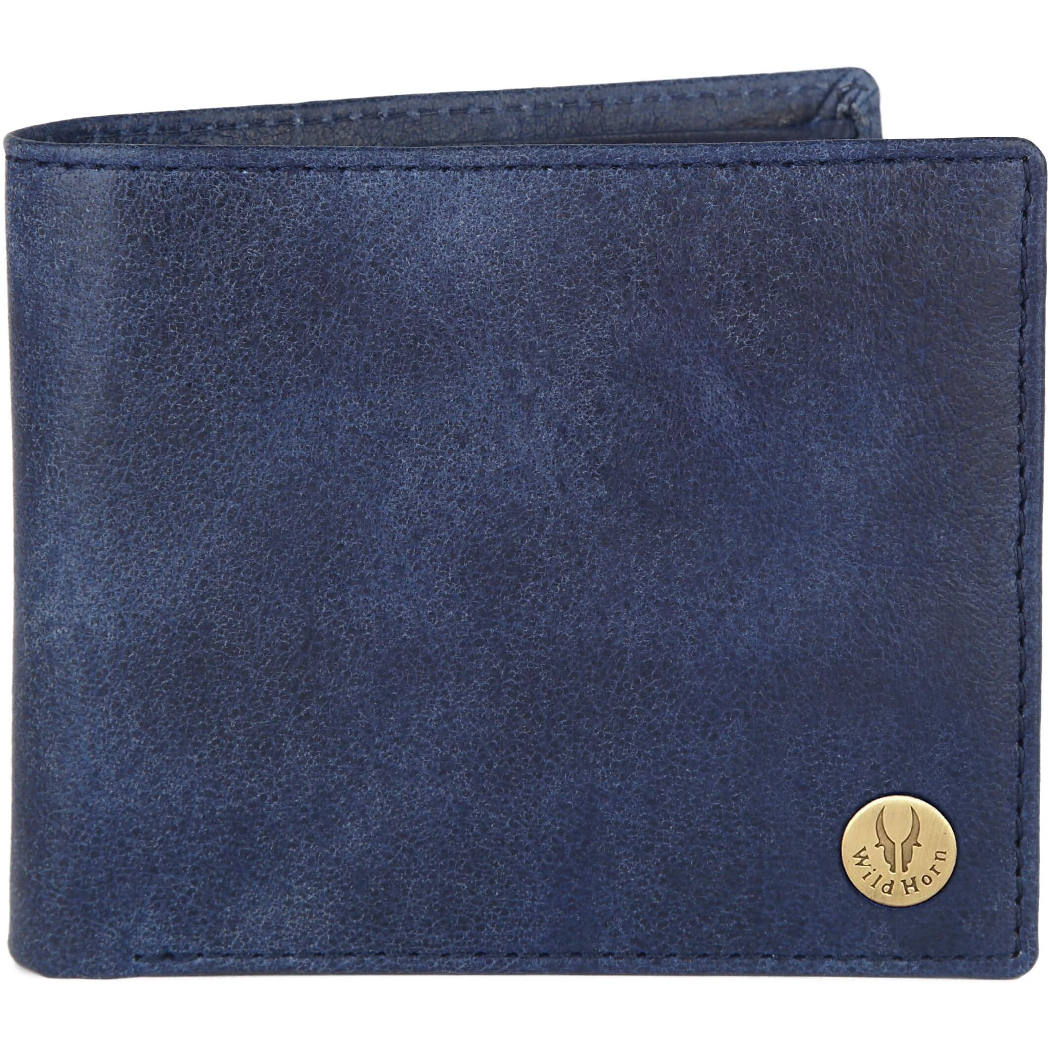 Wildhorn Rfid Protected Leather Wallet For Men, Blue Distressed