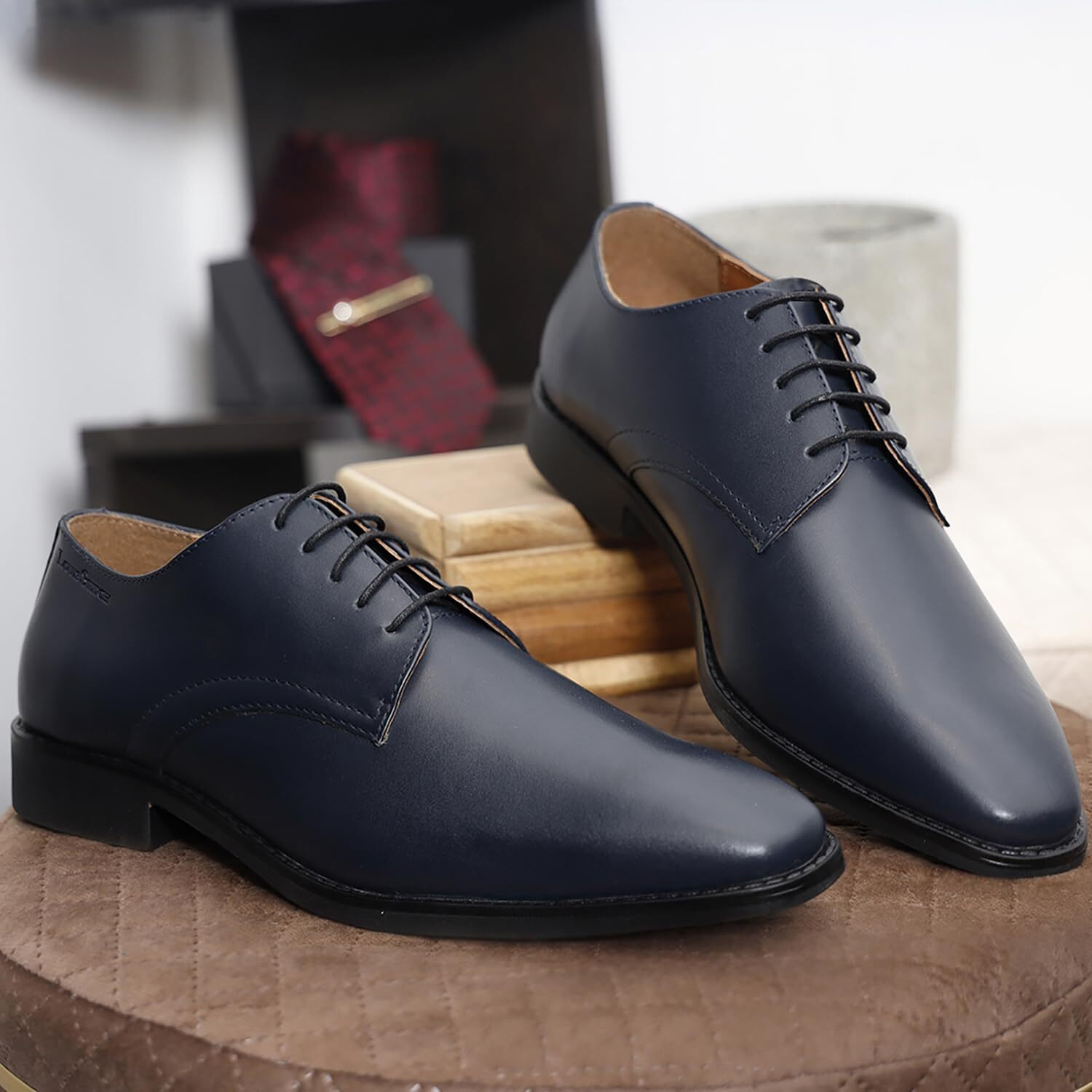 Louis Stitch Formal Derby Lace Up Shoes For Men | Handcrafted Italian Leather Mens Shoes | Blue | Rxpl | Uk Size 6