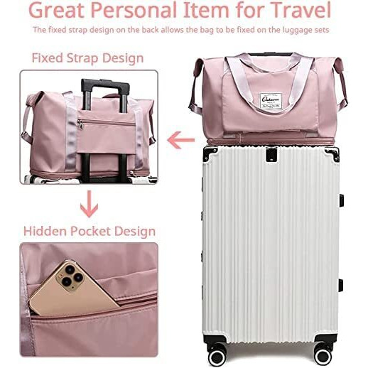 Swarg Foldable Duffle Bag For Travelling | Waterproof And Large Travel Bag For Women Luggage | Expandable & Multipurpose Large Capacity Weekender Carry Bag For Women Travel (Light Blue)