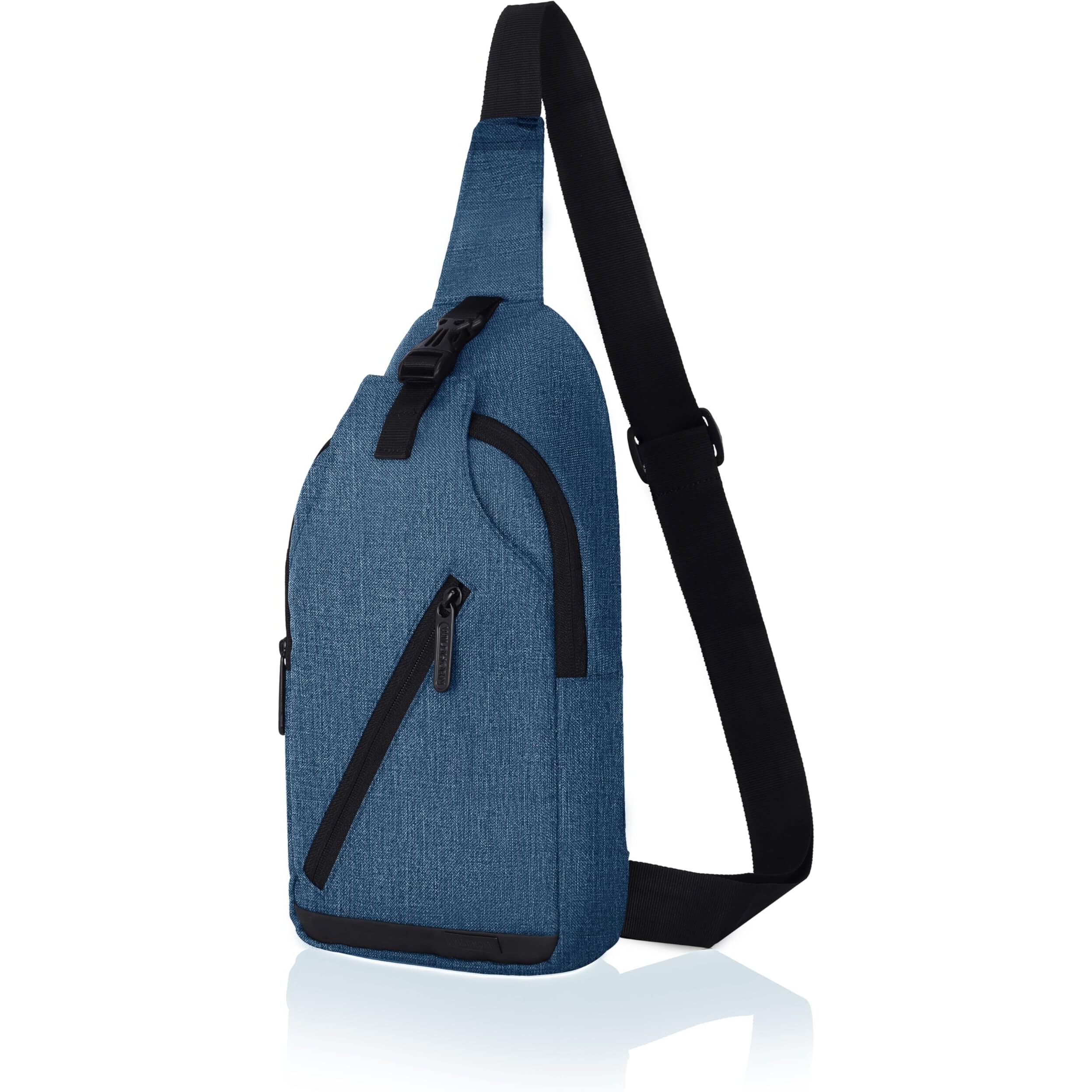 Wildhorn Sling Crossbody Bag For Men, Stylish Chest Shoulder Bag For Men & Women, Adjustable Strap For Commuting Travel Outdoor Activities (Blue Melange)
