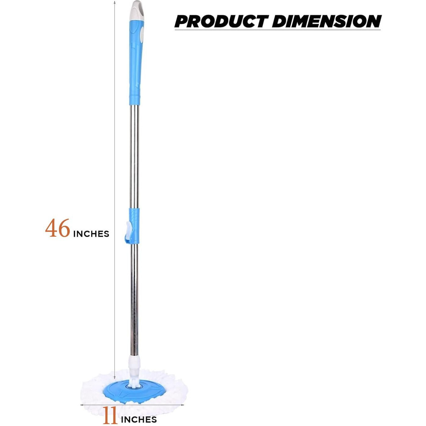 Lotspek Metal Spin Mop Extendable Handle/Stick Rod With Microfiber Refill