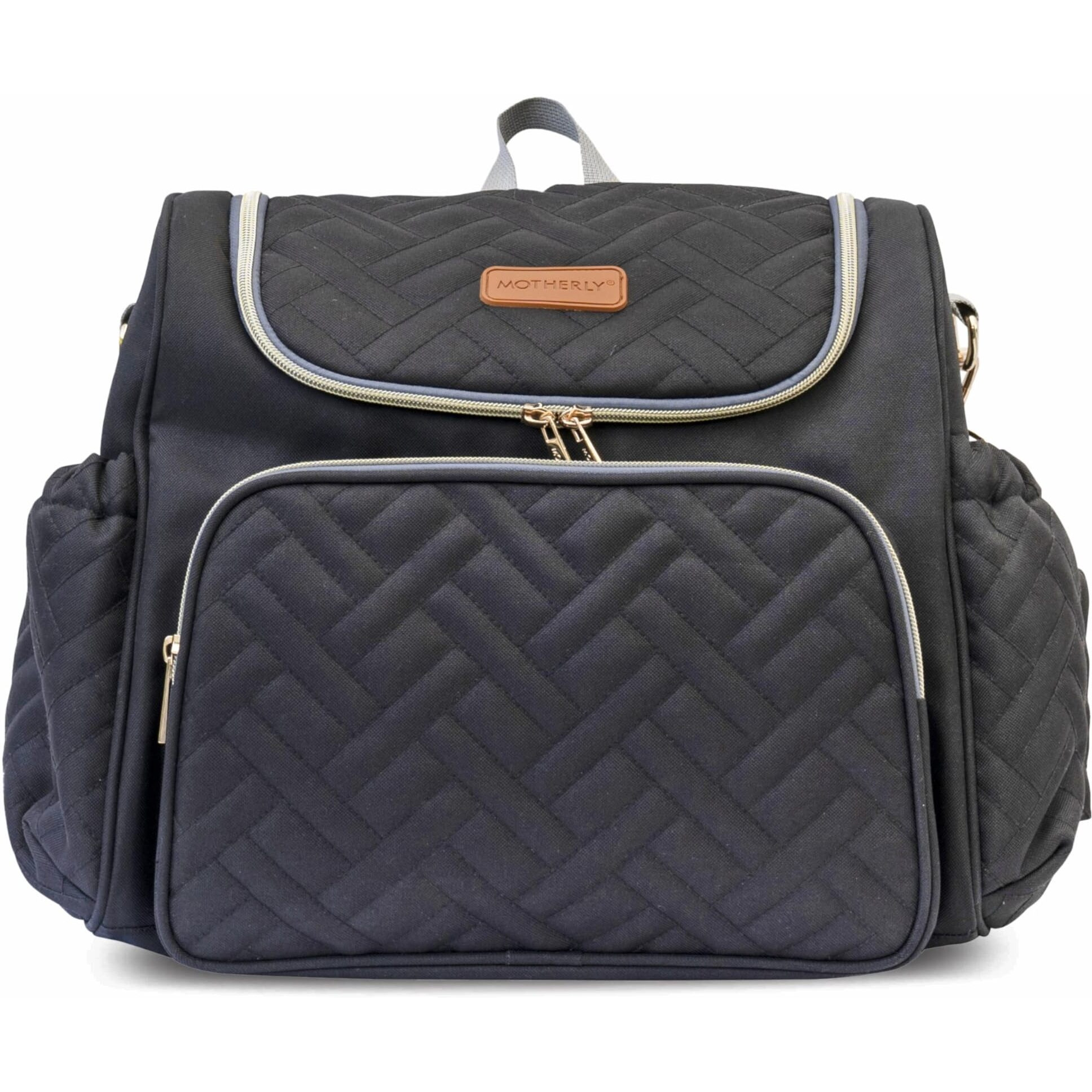 Motherly Quilted Diaper Bag For Mothers For Travel, Maternity Bag For Newborn Baby, Mother Travelling Bag, Multi Pocket Water Resistant Baby Bag, Hospital Bag For Moms With Warranty And Offers (Black)