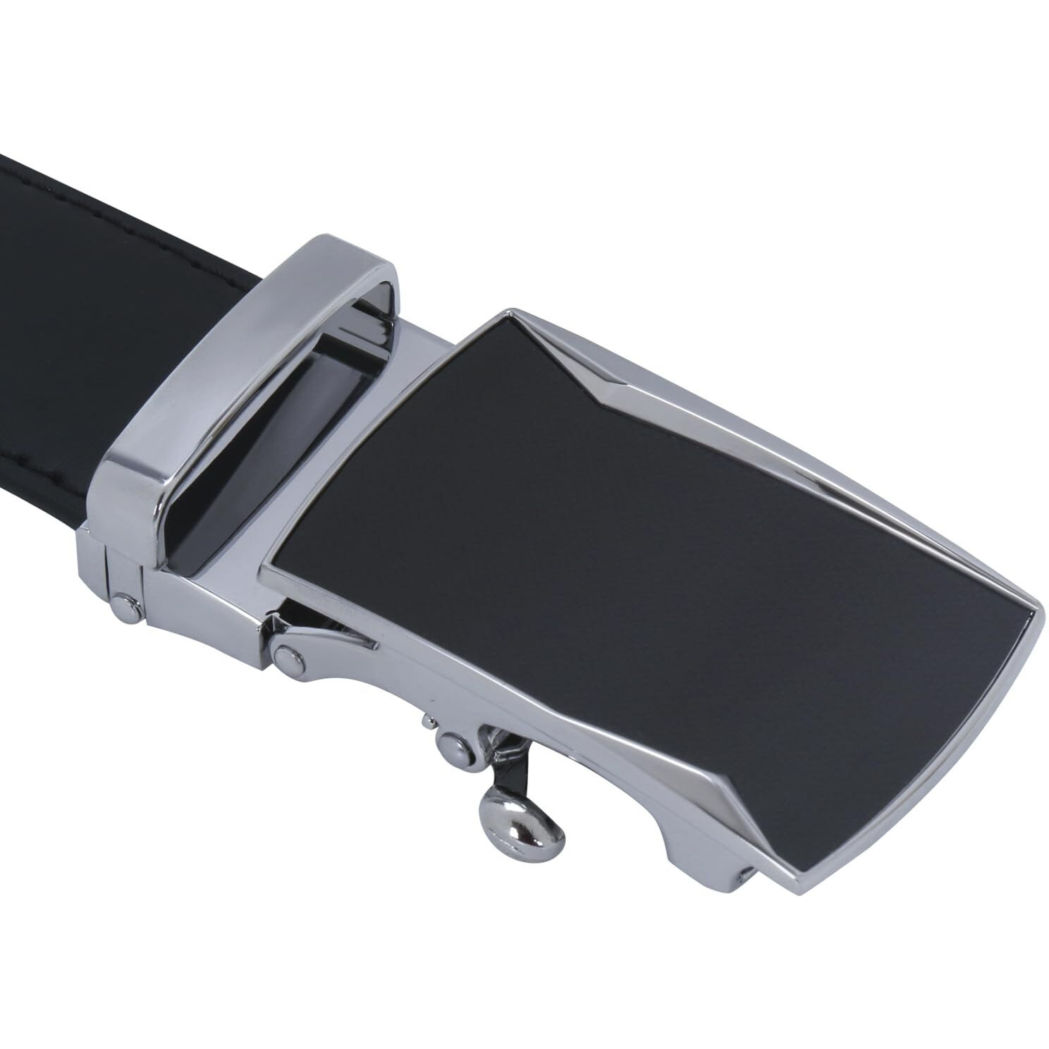 Labnoft Men's Auto Lock Pu Leather Belt (Belt-028-Ch-Black, Black)
