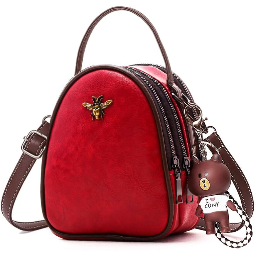 Inovera (Label) Women's Cross-Body Shoulder Sling Bag Mobile Purse Handbag With Adjustable Strap (Red)