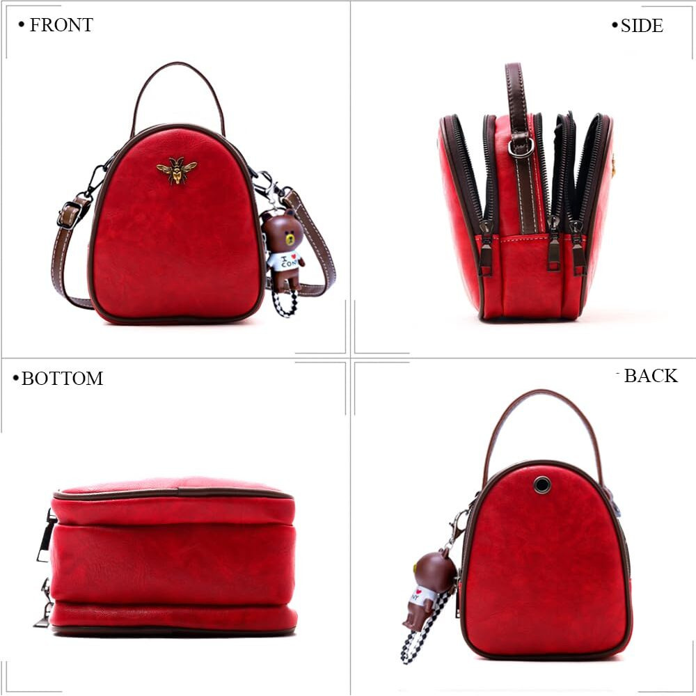 Inovera (Label) Women's Cross-Body Shoulder Sling Bag Mobile Purse Handbag With Adjustable Strap (Red)