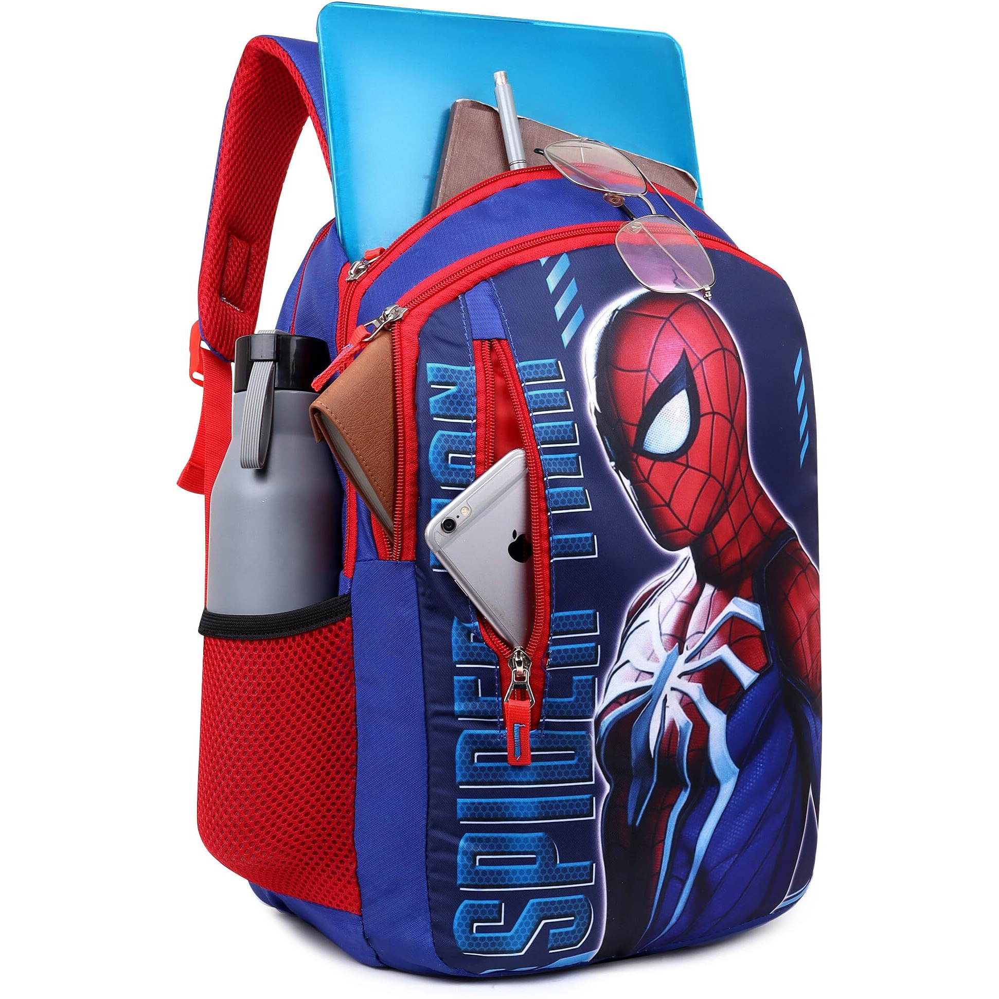 Ronaldo School Bag Spider-Man 17 Inch Daypack Casual Backpack For Kids Children Boys And Girls 7-12 Years