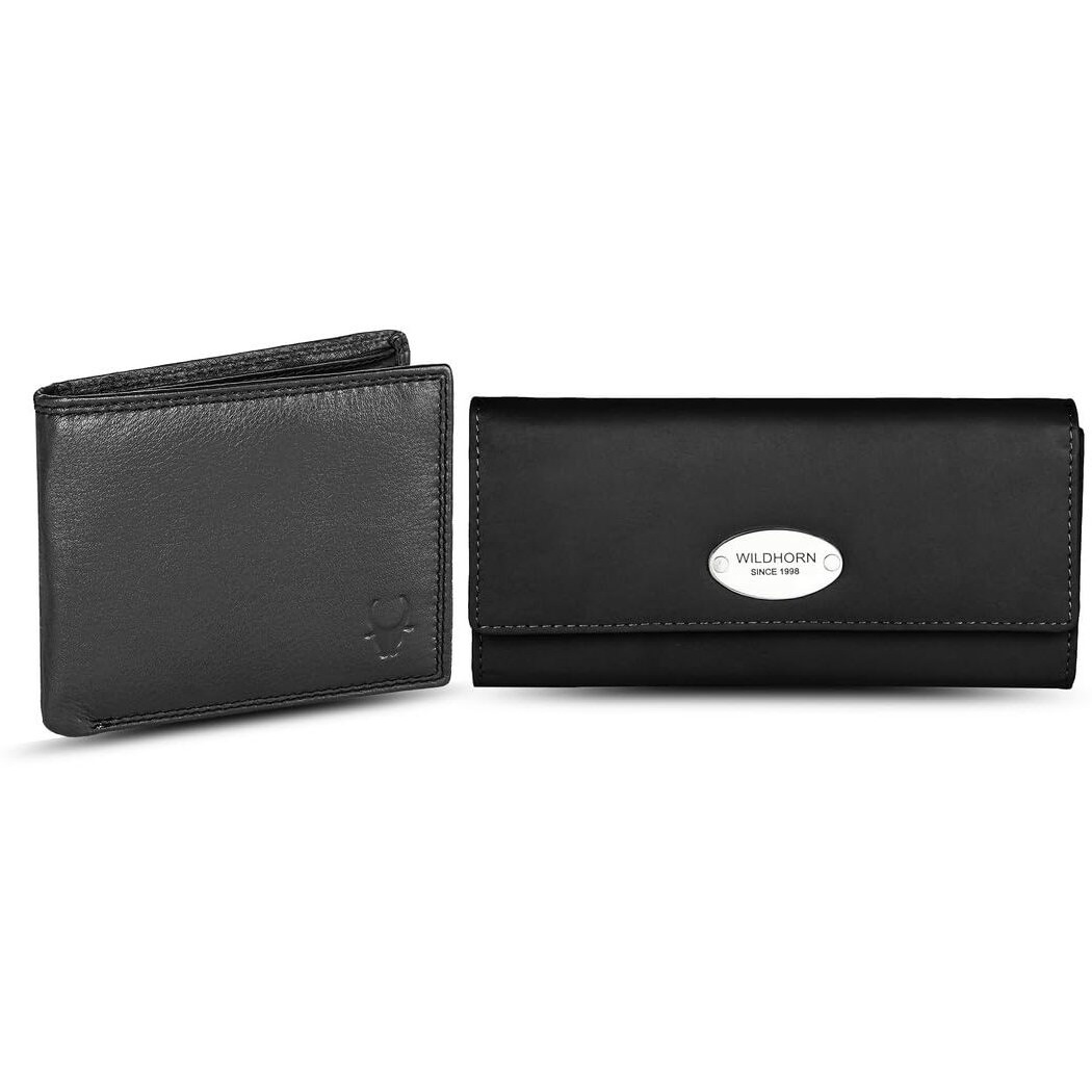 Wildhorn Leather Wallet Giftset For Men & Women - Black