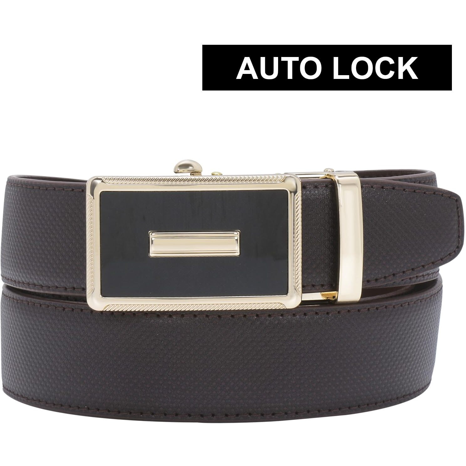 Labnoft Men's Pu Leather Auto Lock Belt (Brown, Belt-003-Gl-Brown-Xl)