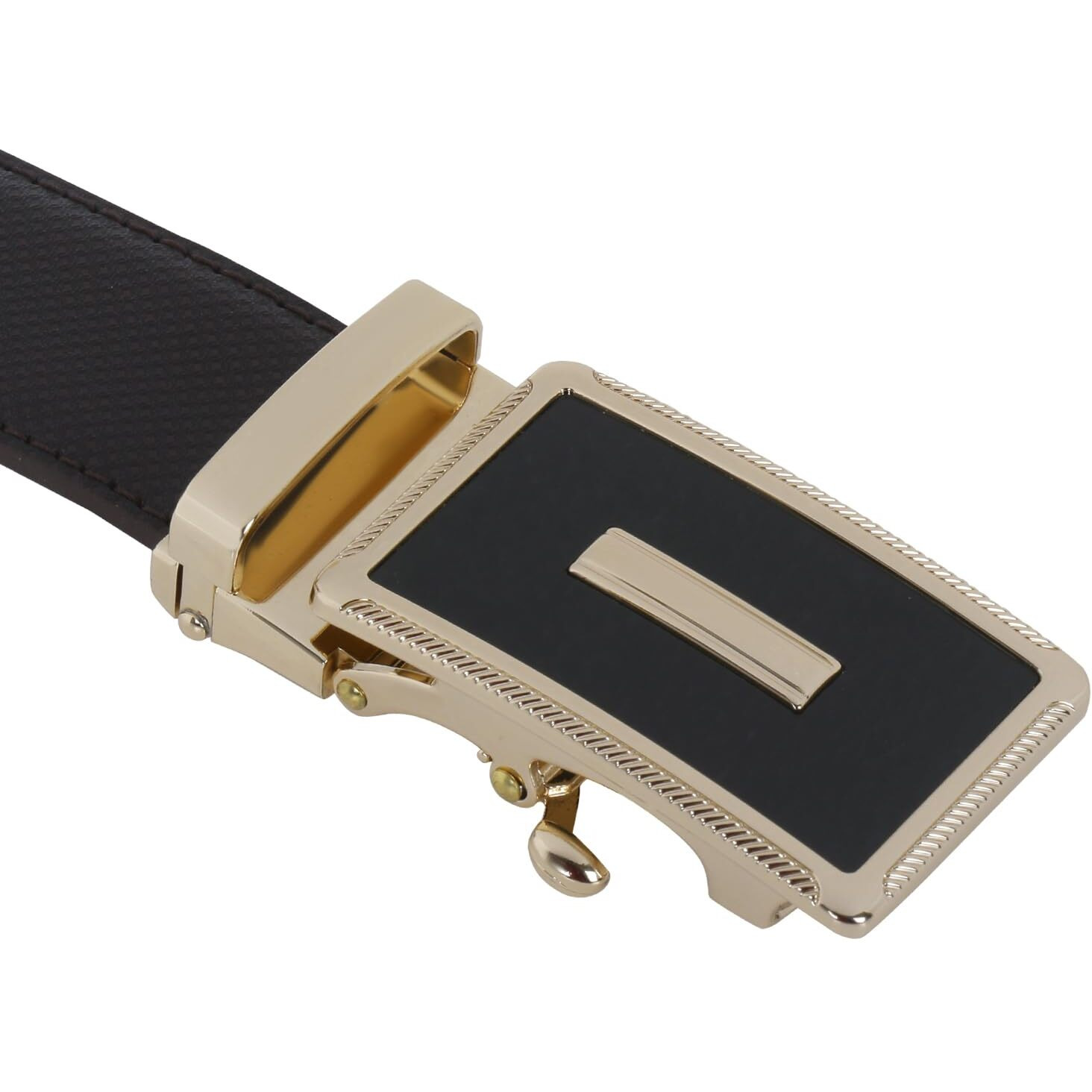 Labnoft Men's Pu Leather Auto Lock Belt (Brown, Belt-003-Gl-Brown-Xl)