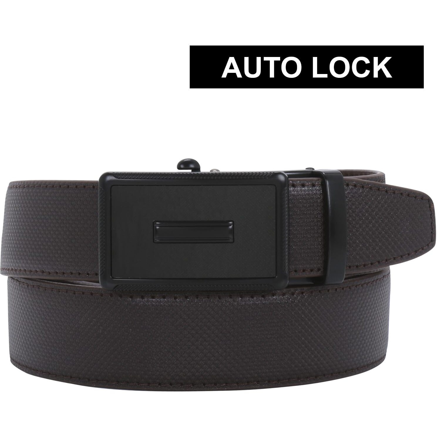 Labnoft Men's Pu Leather Auto Lock Belt (Brown,Belt-003-Tx-Brown)