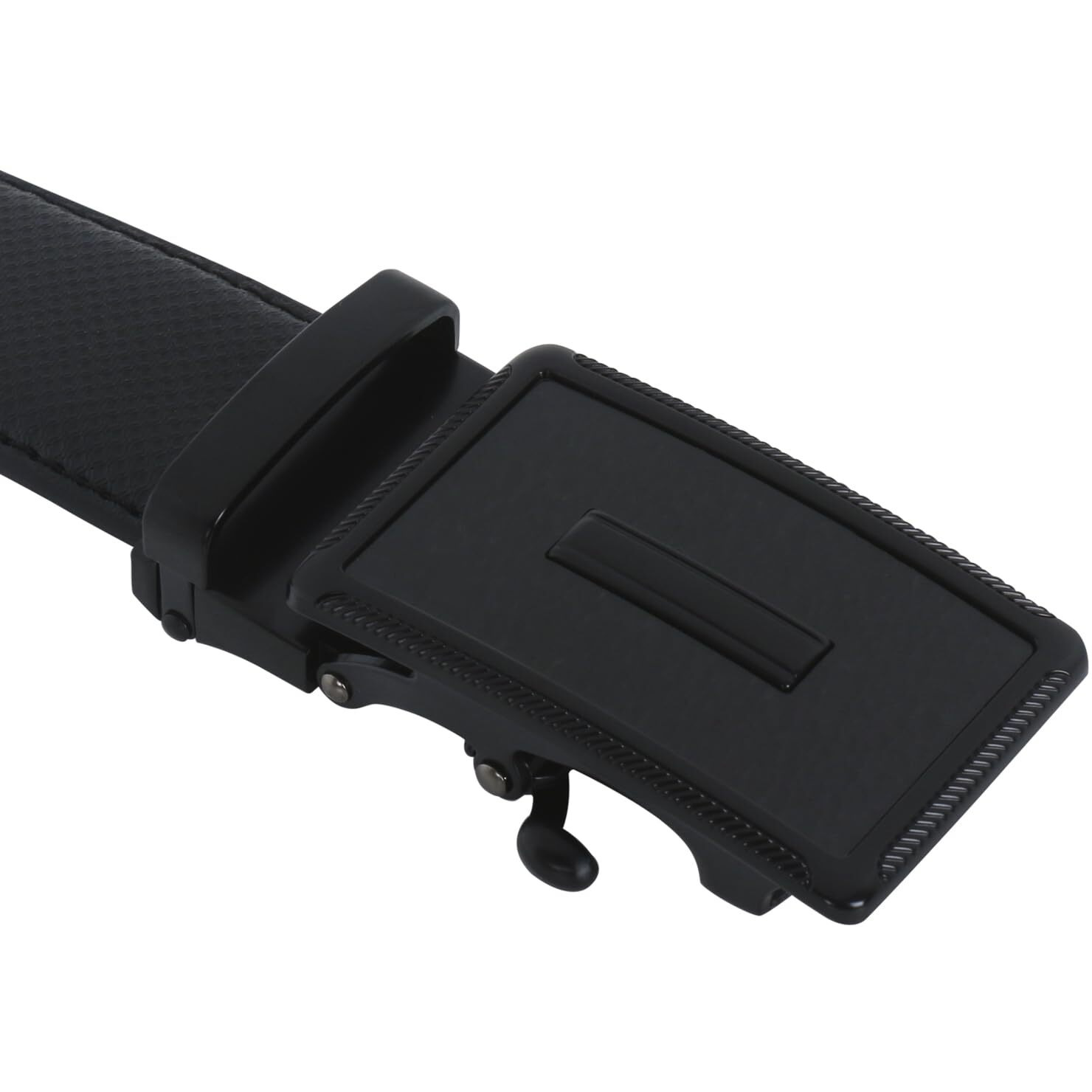 Labnoft Men's Pu Leather Auto Lock Belt (Black, Belt-003-Tx-Black)