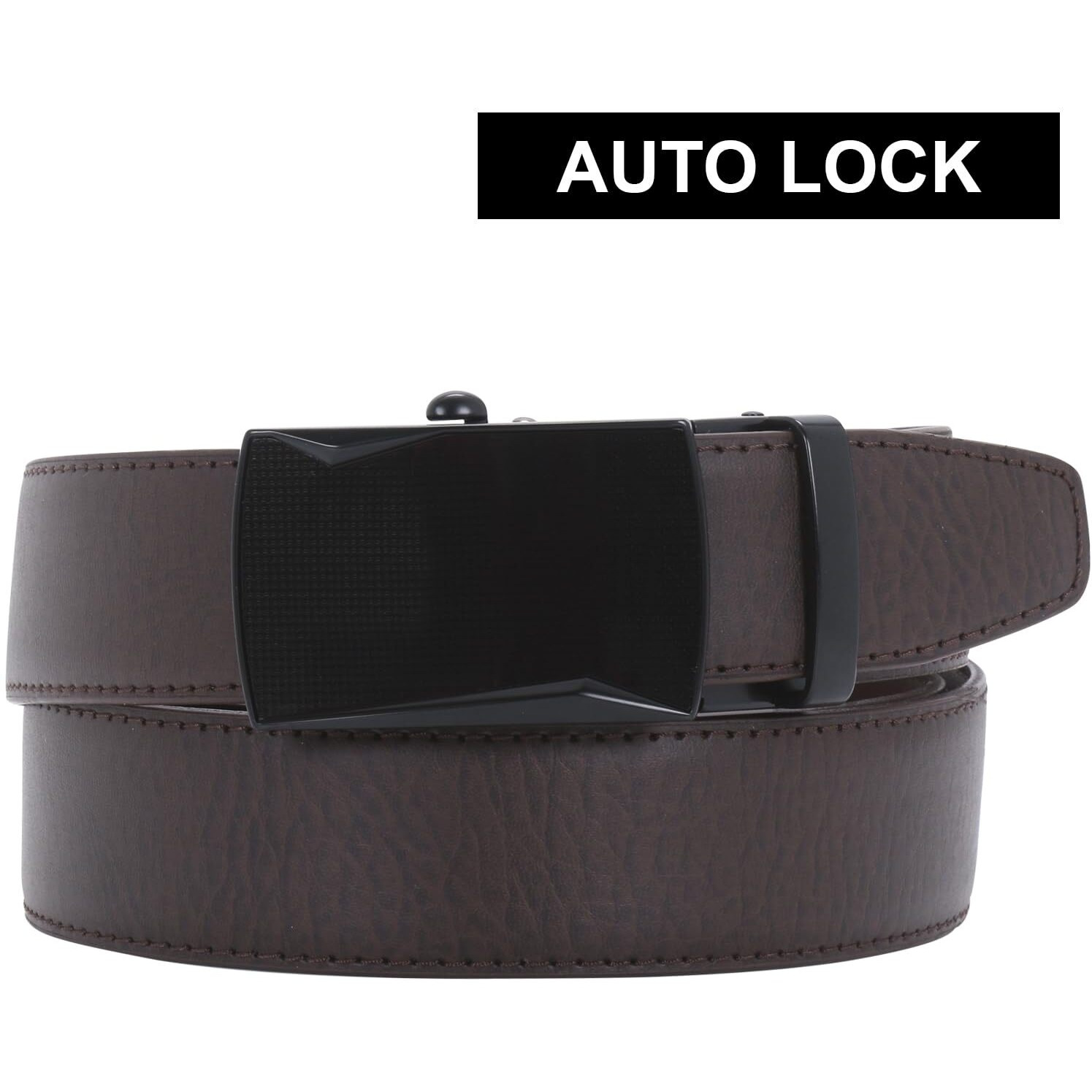 Labnoft Men's Pu Leather Auto Lock Belt (Brown,Belt-028-Tx-Brown)