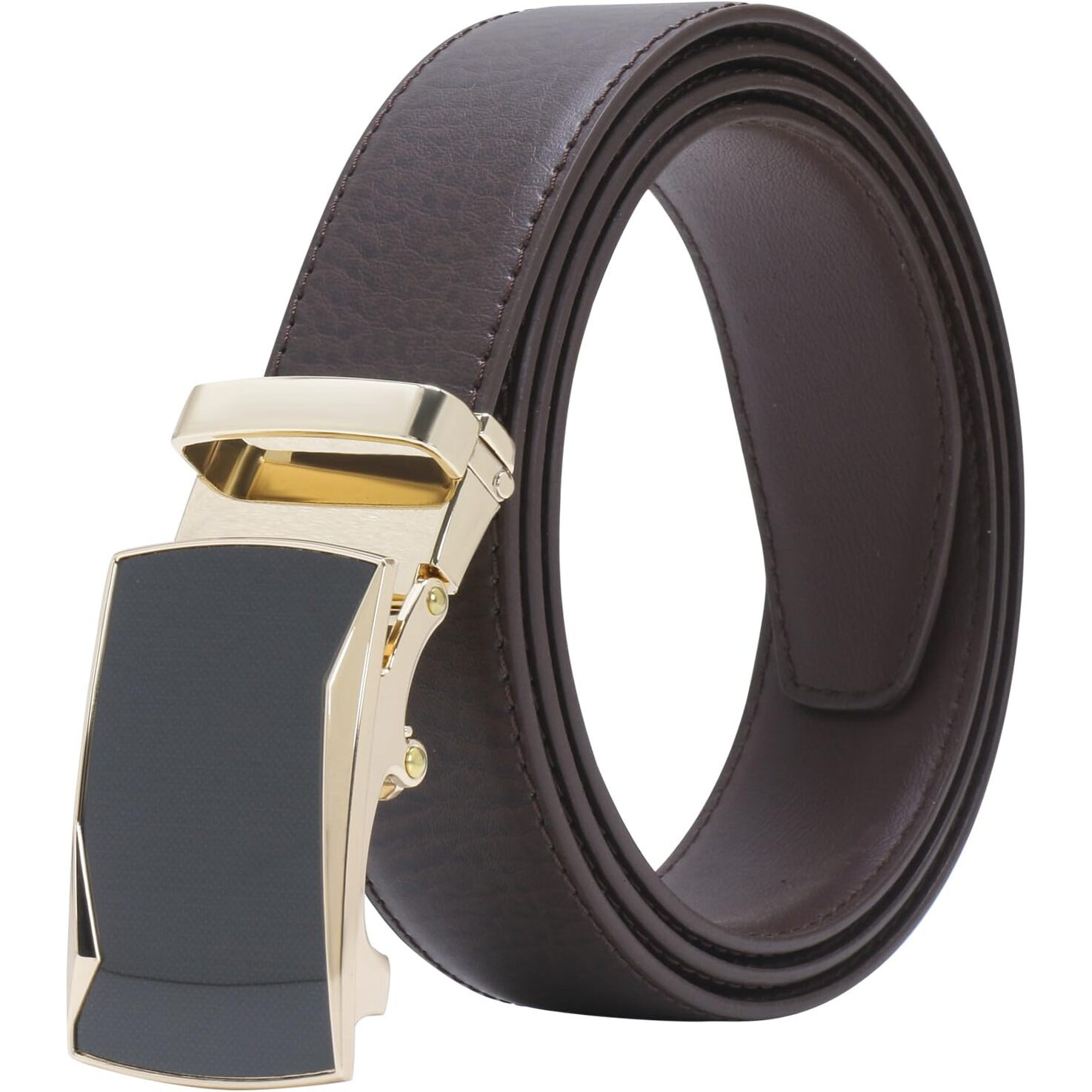 Labnoft Men's Pu Leather Auto Lock Belt (Brown,Belt-028-Gl-Brown)