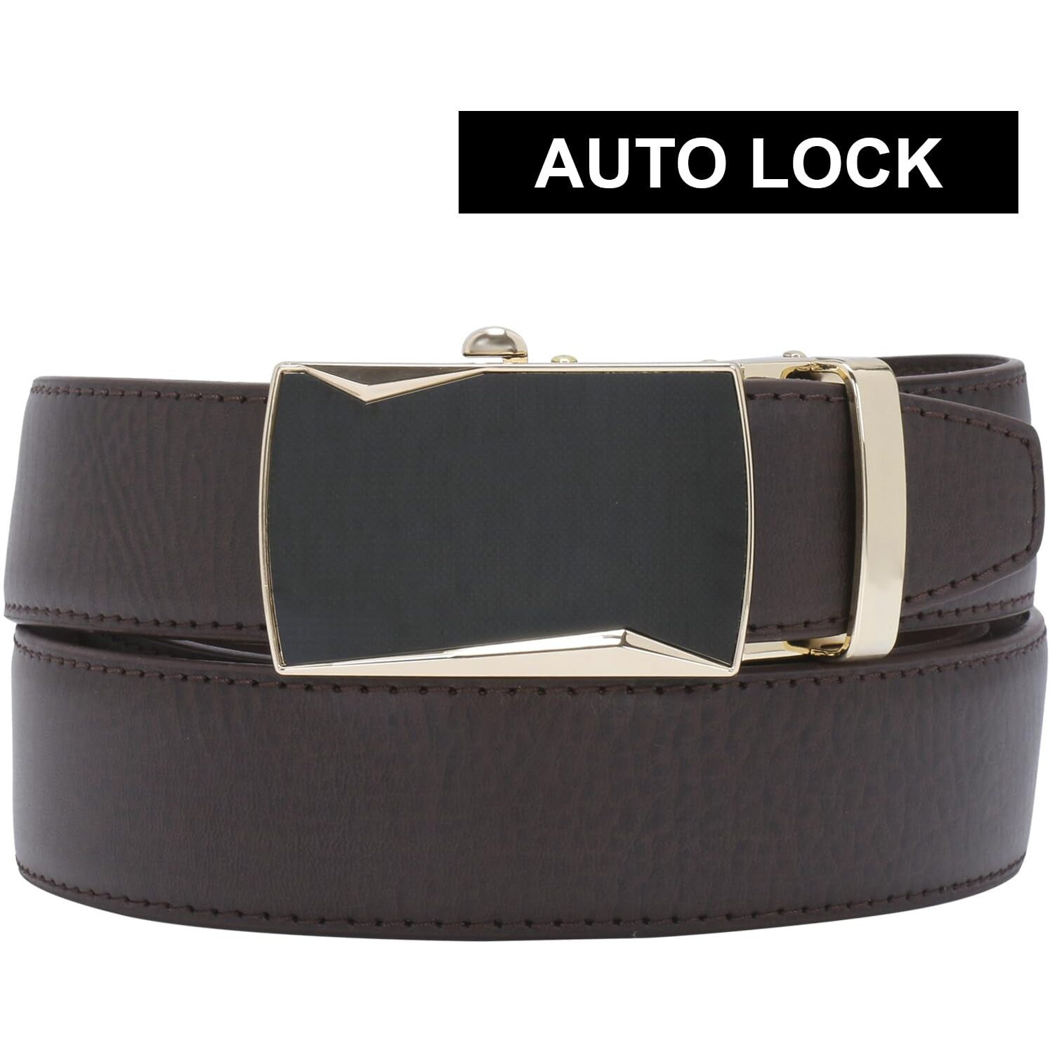 Labnoft Men's Pu Leather Auto Lock Belt (Brown,Belt-028-Gl-Brown)