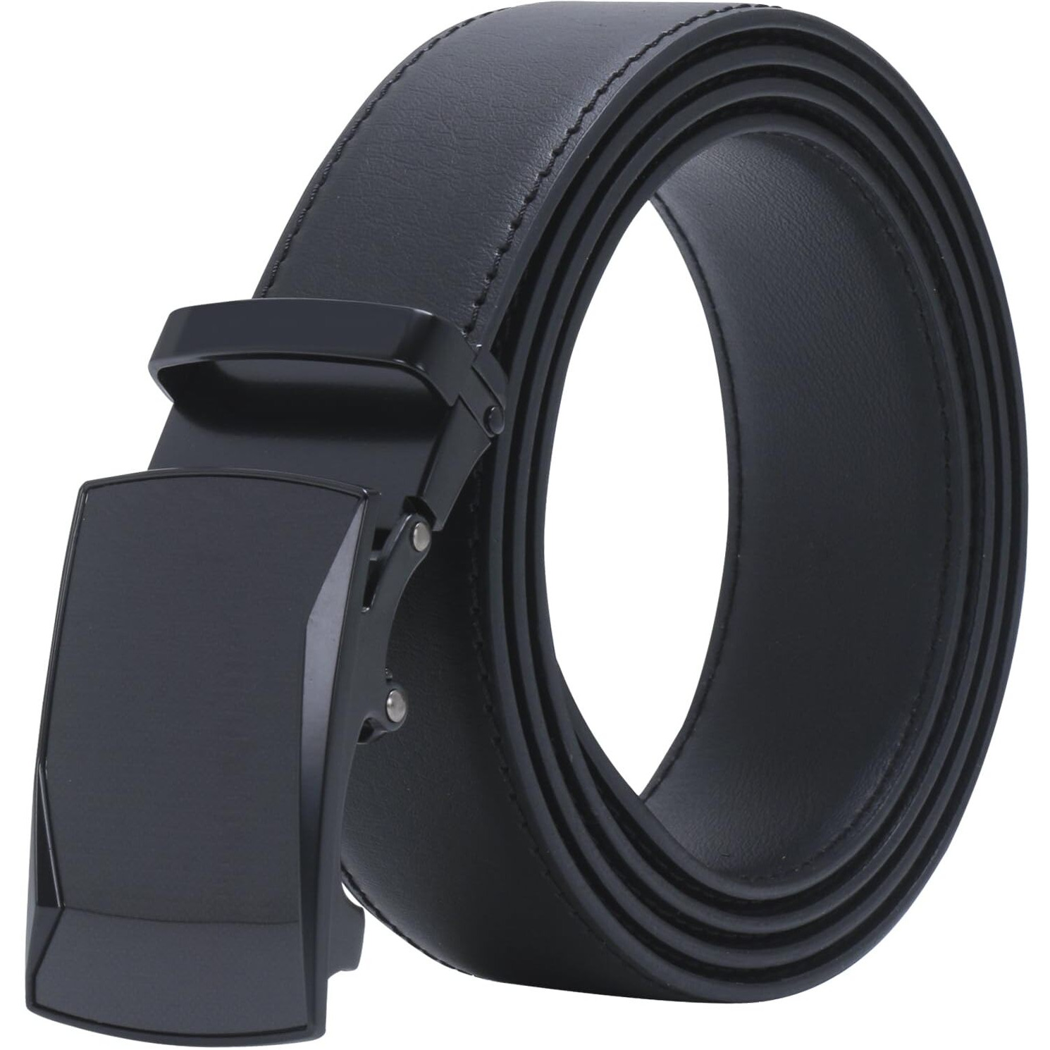 Labnoft Men's Pu Leather Auto Lock Belt (Black, Belt-028-Tx-Black-Xl)