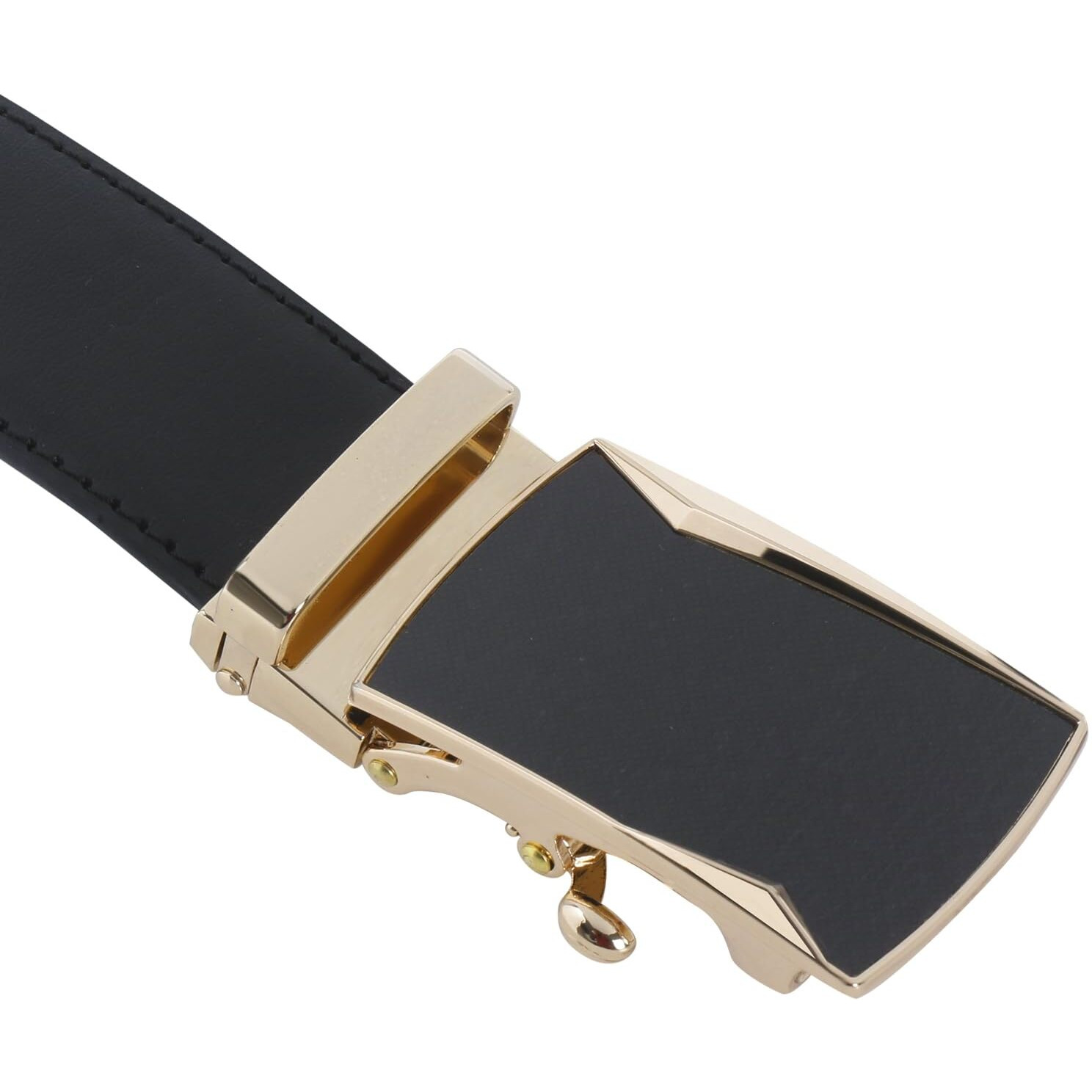 Labnoft Men's Pu Leather Auto Lock Belt (Black, Belt-028-Gl-Black-Xl)