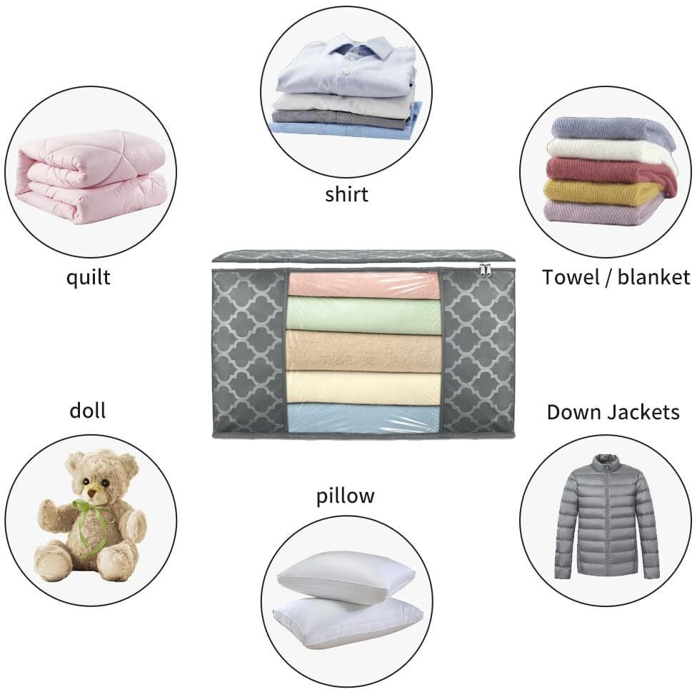 Acnos Clothes Storage Organizer Grey Design White Chain 5 Piece Non Woven Large Size Cloth Cover Set Pack Of 5