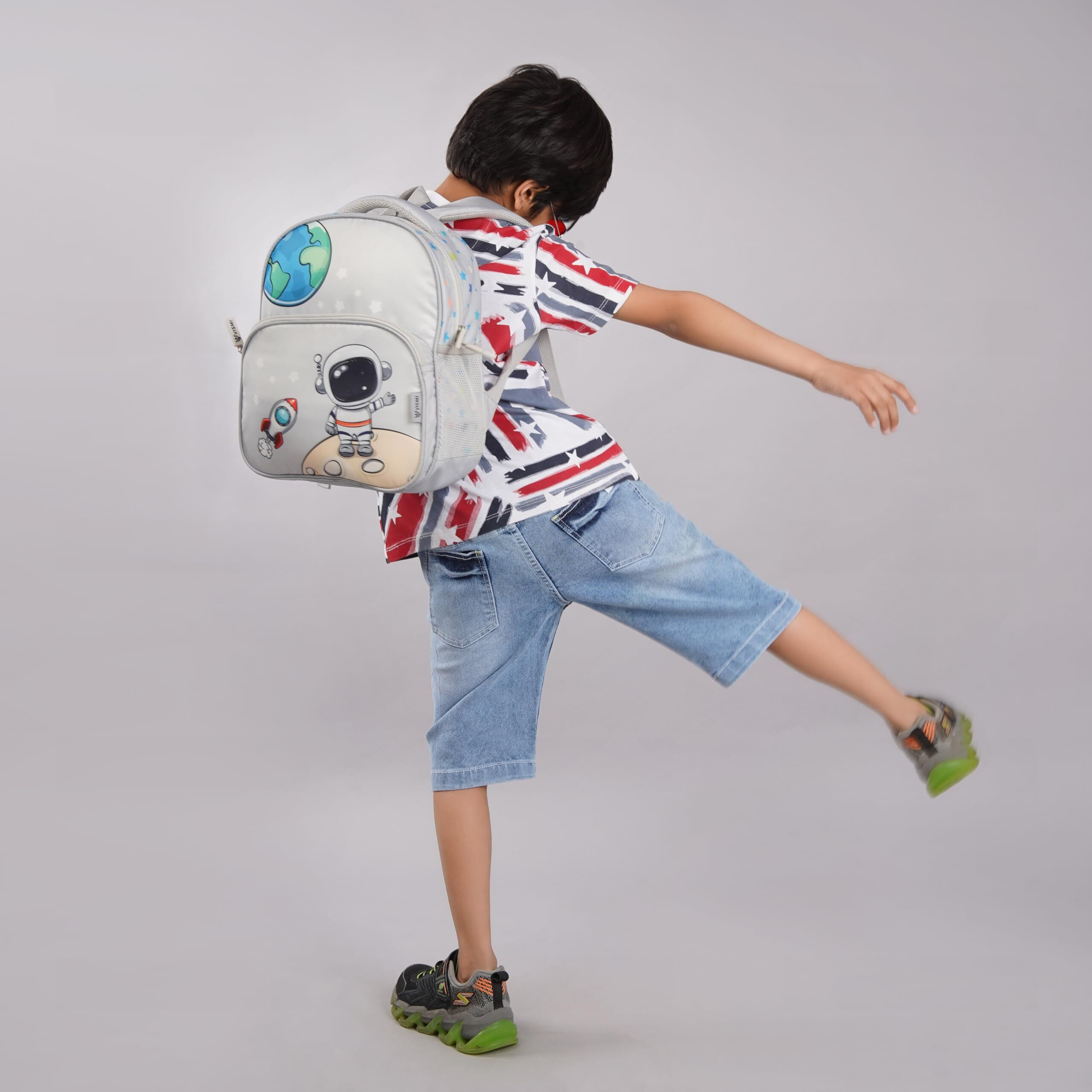 Vismiintrend Preschool School Bag For Baby Kids, Small Cute Bags For Girls/Boys 2-5 Year Old, Casual Backpack, Picnic, Travel, 13", 15 L, Birthday, Customized Gifts, Water Resistant-Space